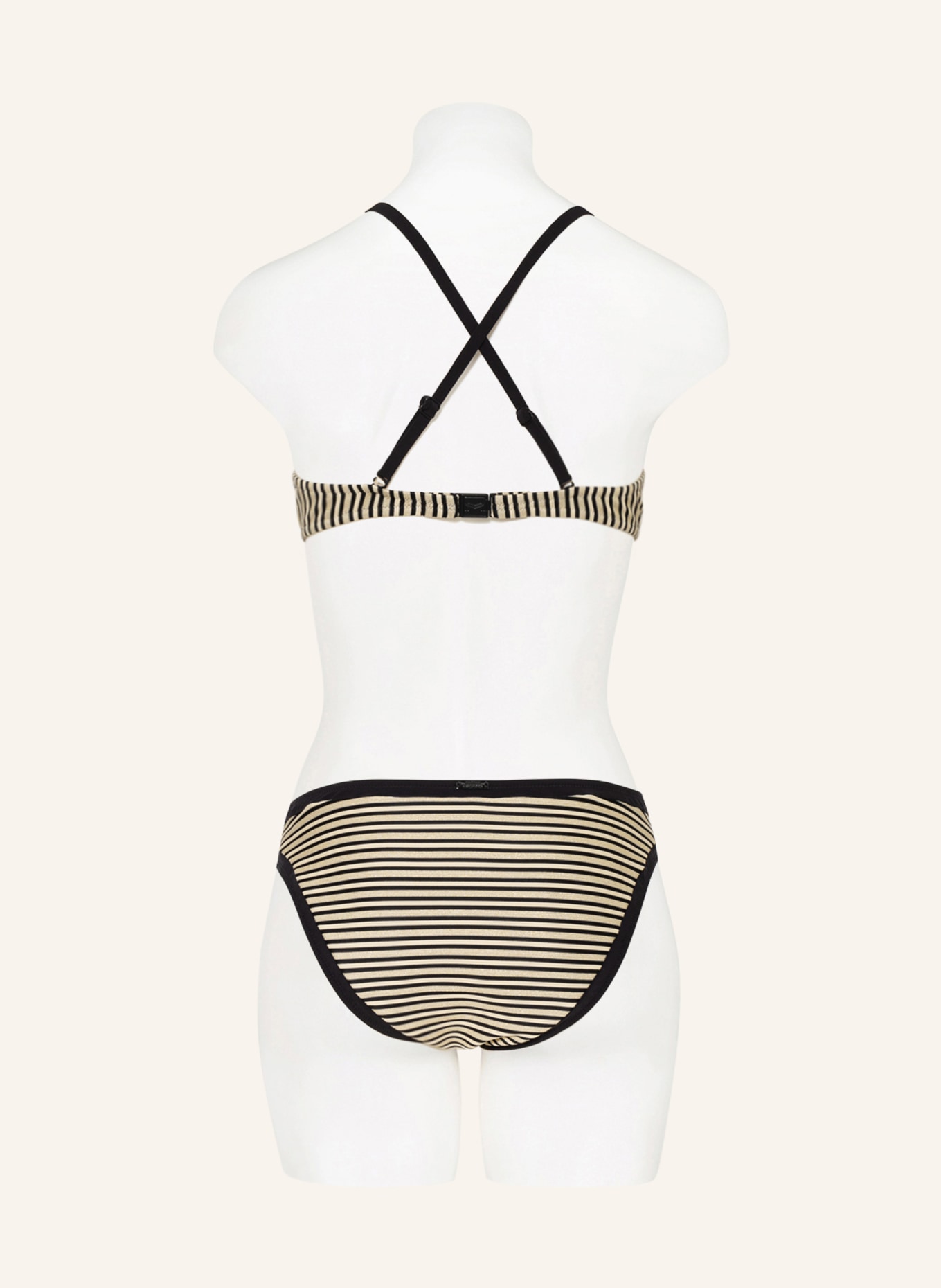 MARYAN MEHLHORN Underwired bikini top PIRATES with glitter thread , Color: BLACK/ CREAM/ ECRU (Image 4)