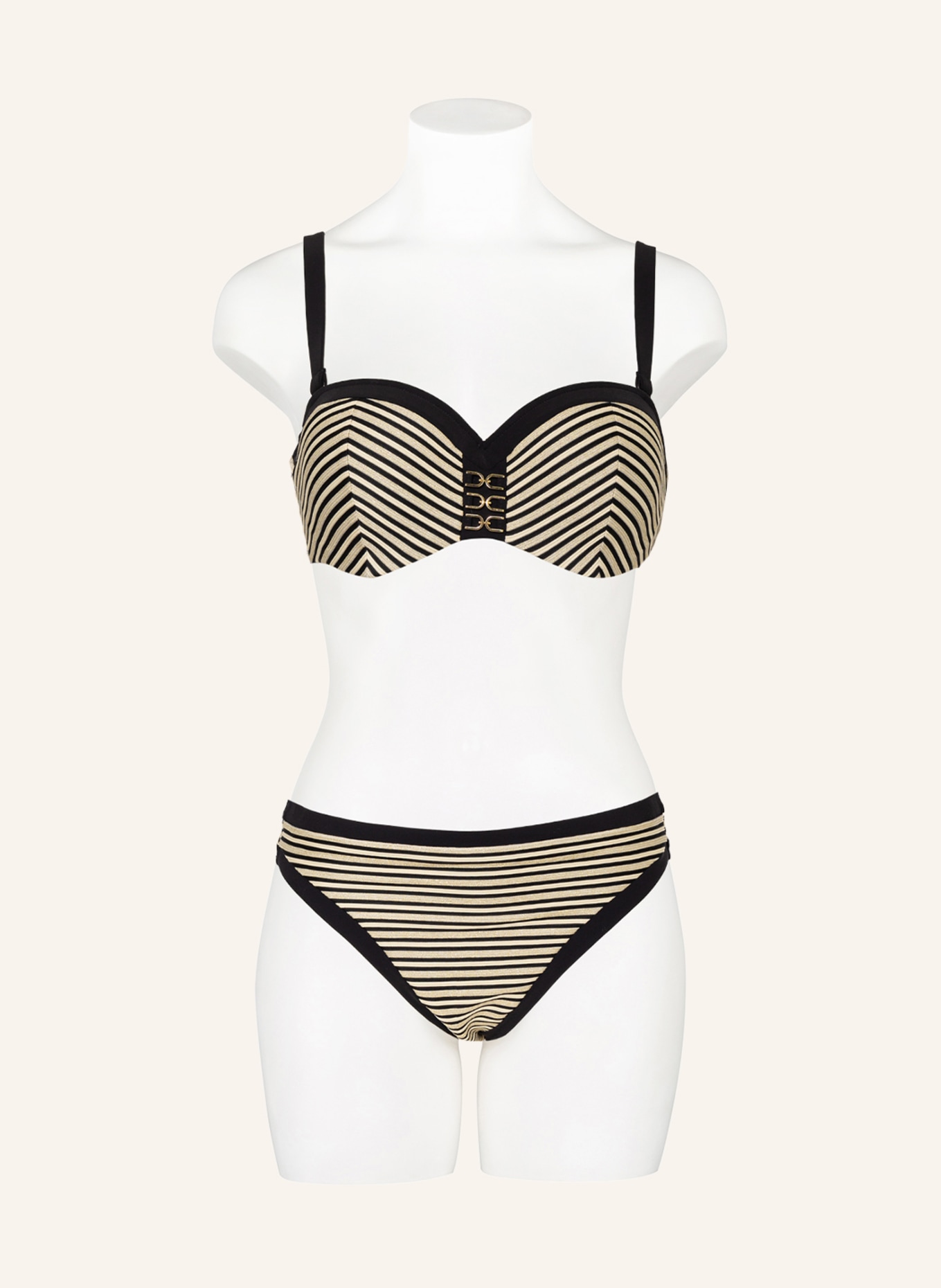 MARYAN MEHLHORN Basic bikini bottoms PIRATES with glitter thread, Color: BLACK/ CREAM/ ECRU (Image 2)