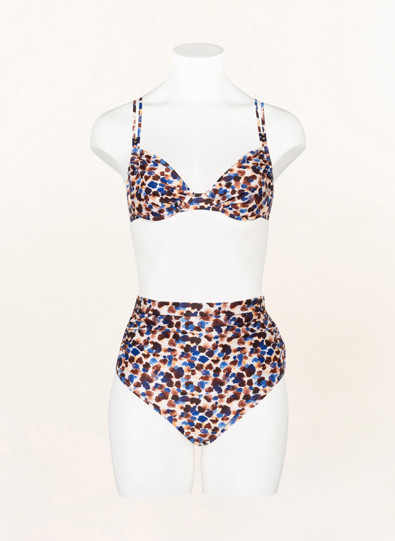 Lidea High-Waist-Bikini-Hose CONFETTI, Farbe: CREME/ BLAU/ BRAUN (Bild 2)