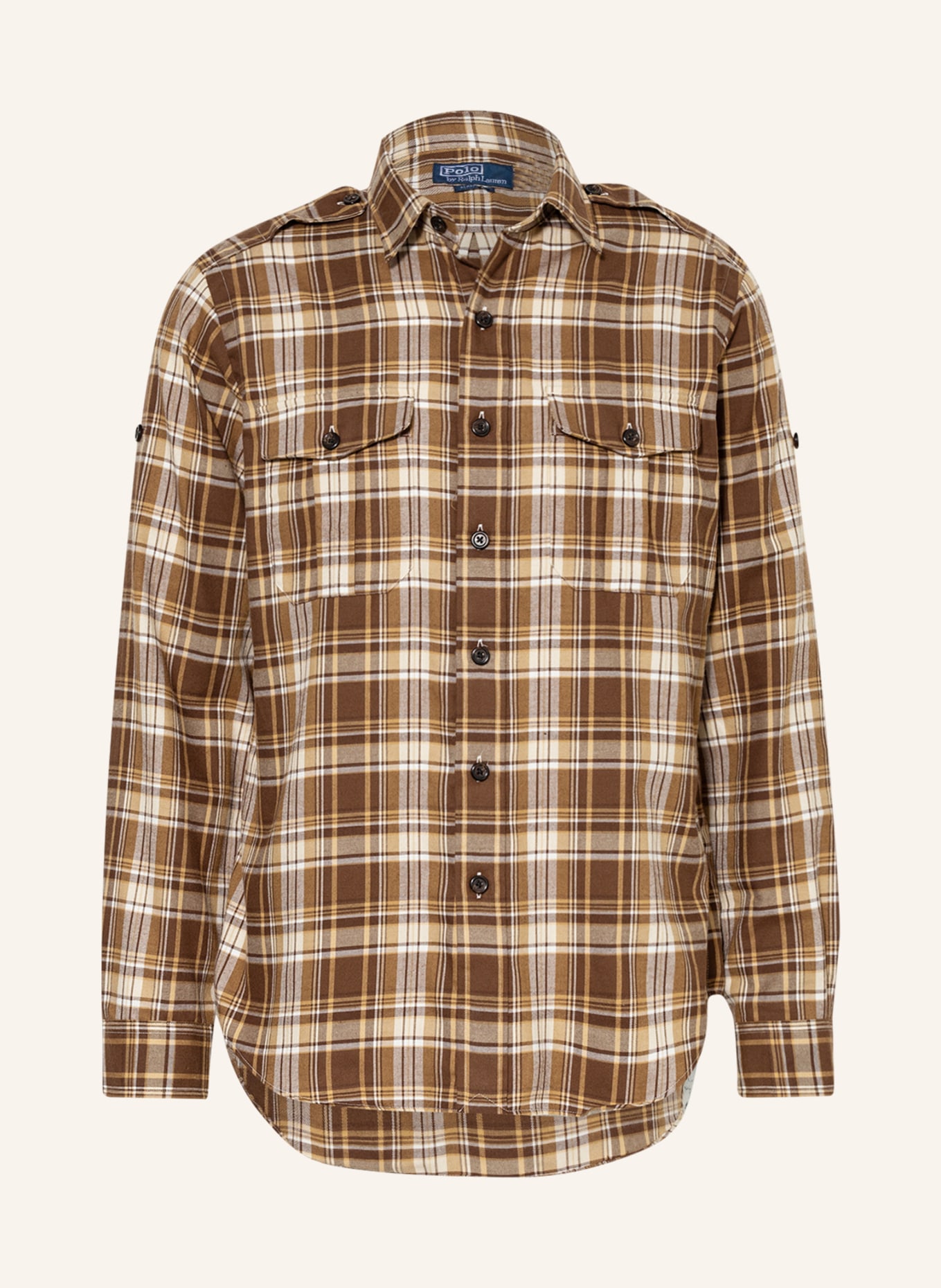 POLO RALPH LAUREN Flannel shirt classic fit, Color: CAMEL/ BROWN/ ECRU (Image 1)