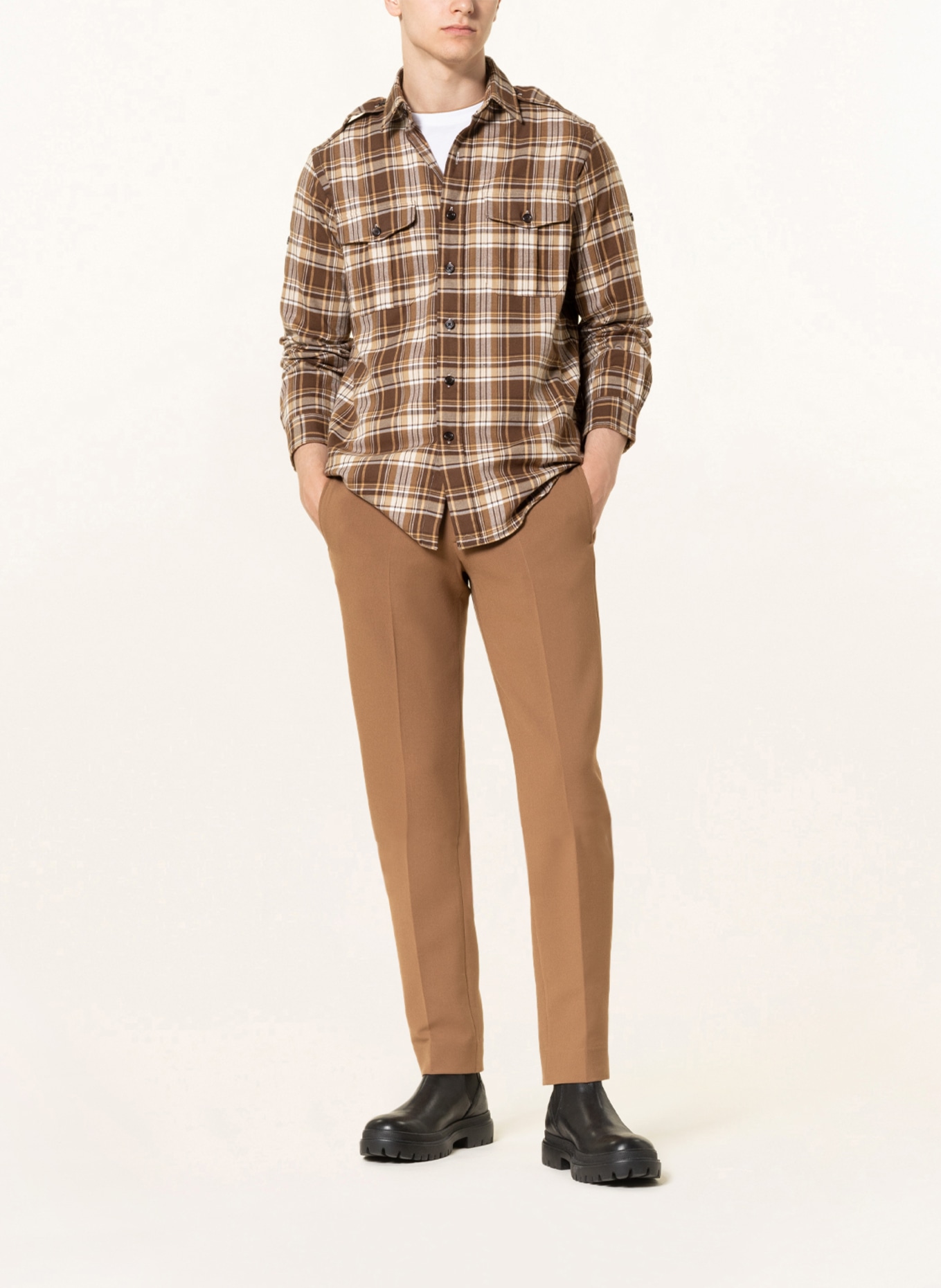 POLO RALPH LAUREN Flannel shirt classic fit, Color: CAMEL/ BROWN/ ECRU (Image 2)