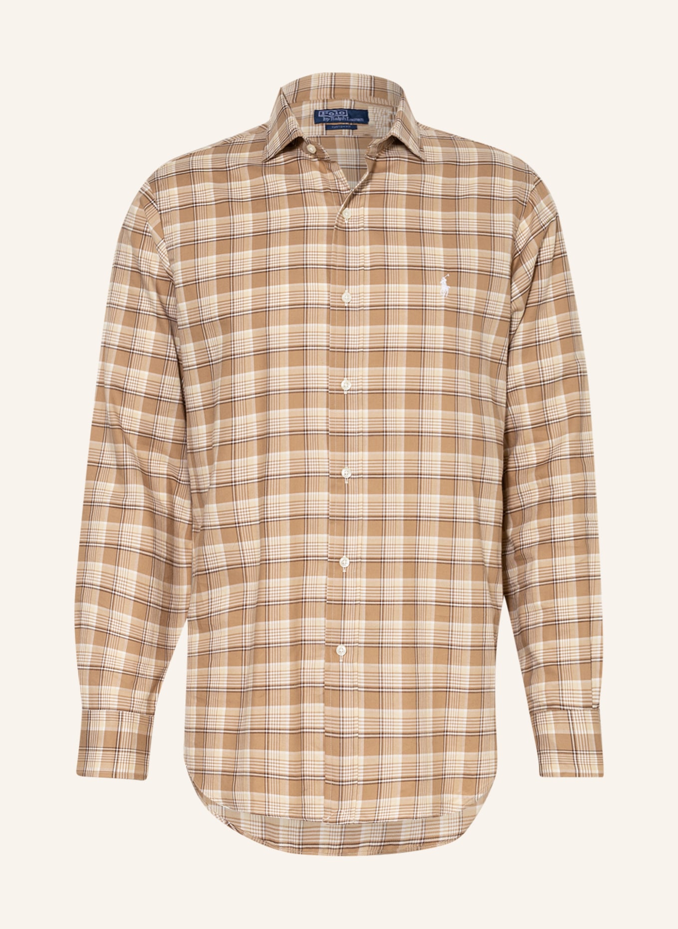 POLO RALPH LAUREN Shirt custom fit, Color: CAMEL/ ECRU/ BROWN (Image 1)