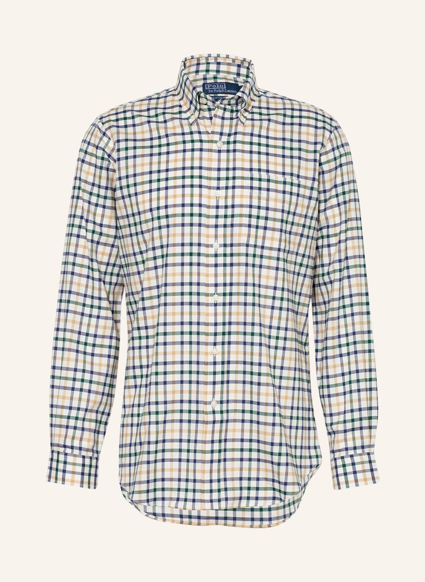 POLO RALPH LAUREN Hemd Custom Fit, Farbe: WEISS/ DUNKELBLAU/ DUNKELGRÜN (Bild 1)