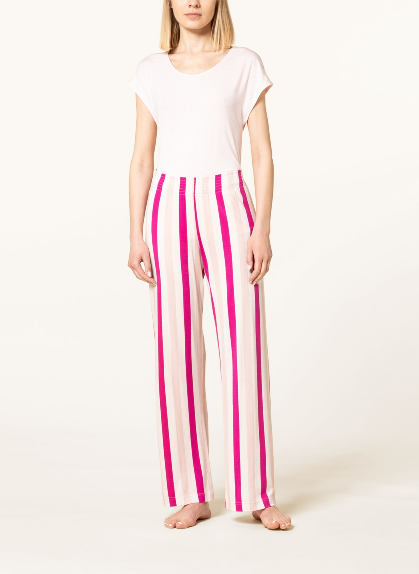 mey Sleeping trousers series TERESIA, Color: FUCHSIA/ NUDE/ CREAM (Image 2)