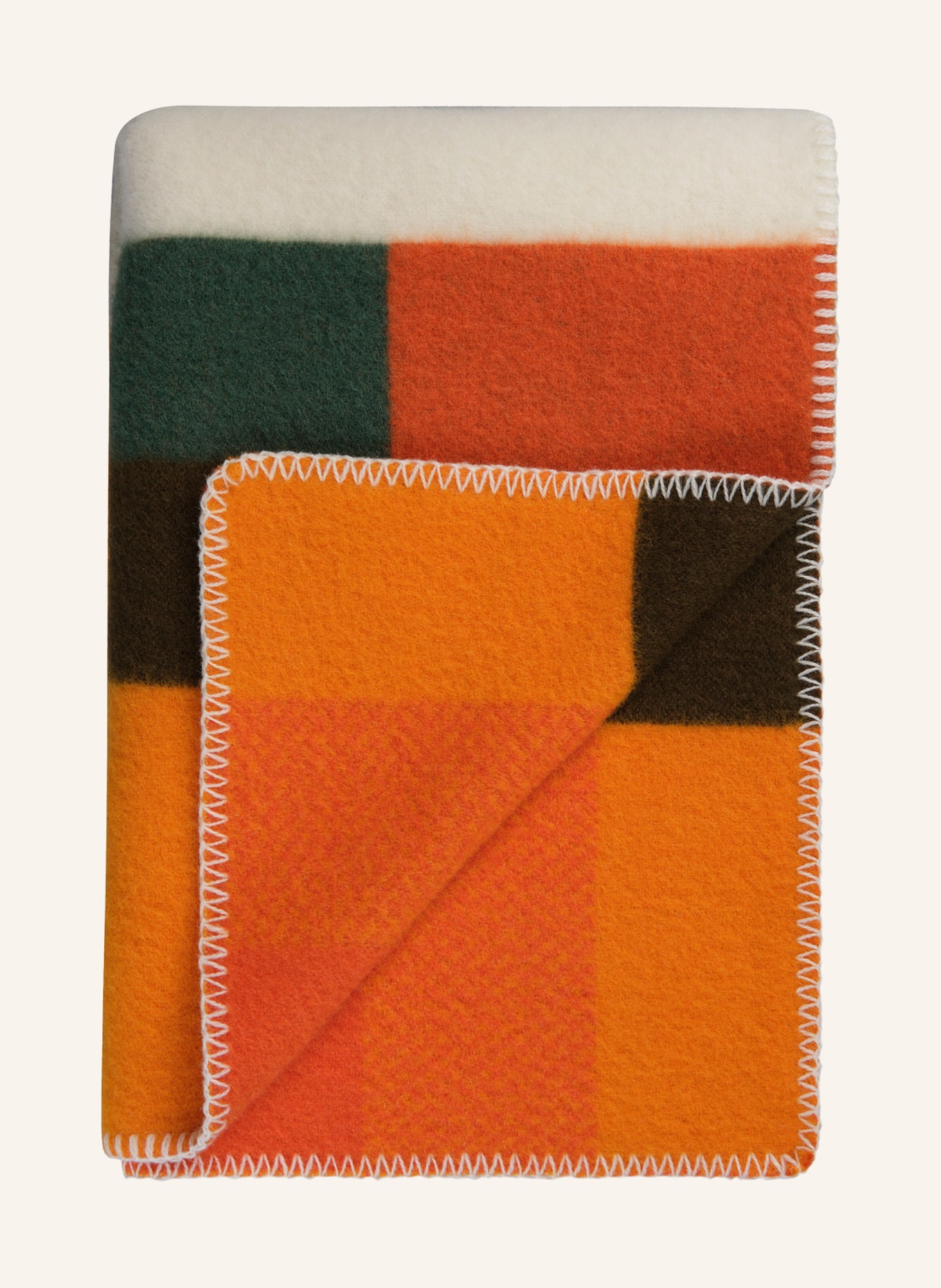 Røros Tweed Tweed-Plaid MIKKEL: DUNKELORANGE/ ORANGE/ TAUPE