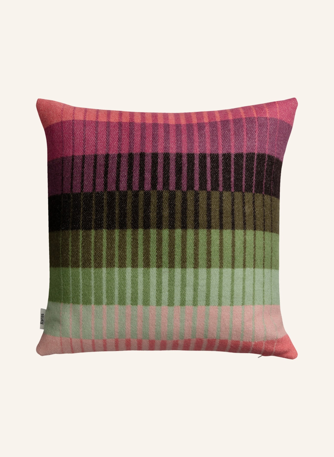 Røros Tweed Tweed-Dekokissen ÅSMUND: ROSA / SCHWARZ / GRÜN