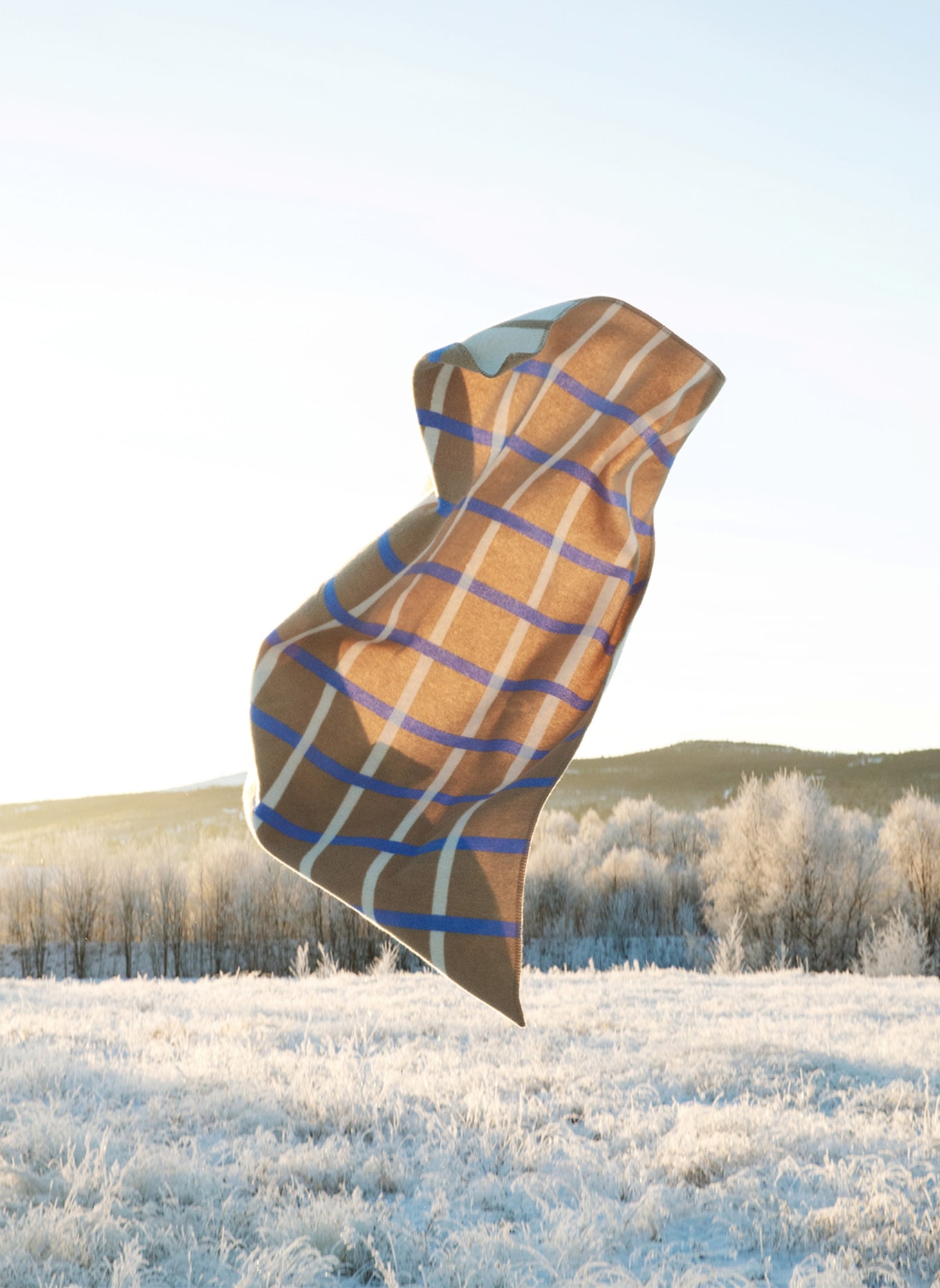 Røros Tweed Tweed-Plaid KNUT, Farbe: HELLBRAUN/ BLAU (Bild 3)
