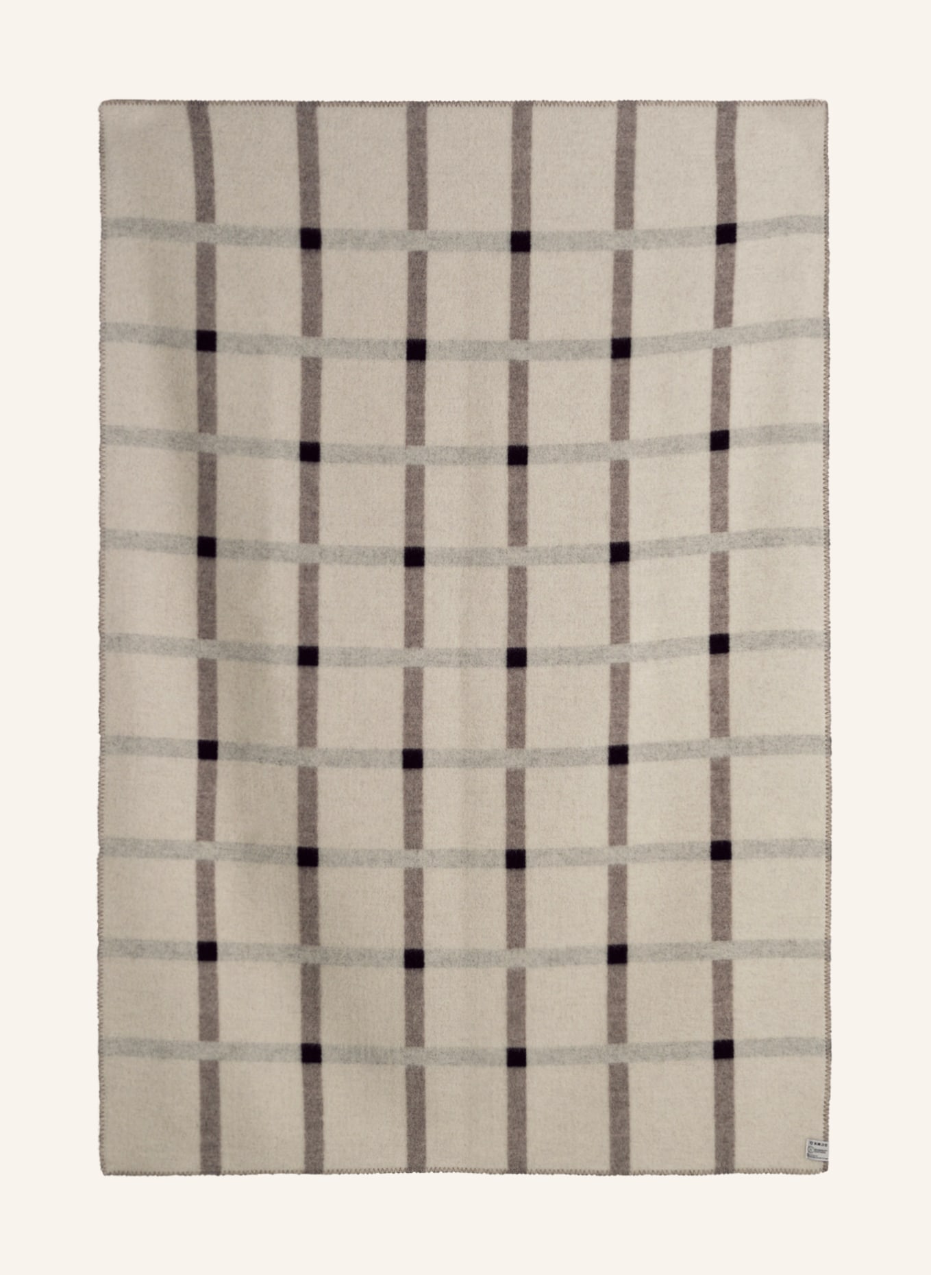 Røros Tweed Tweed-Plaid KNUT: SCHWARZ / WEISS / GRAU