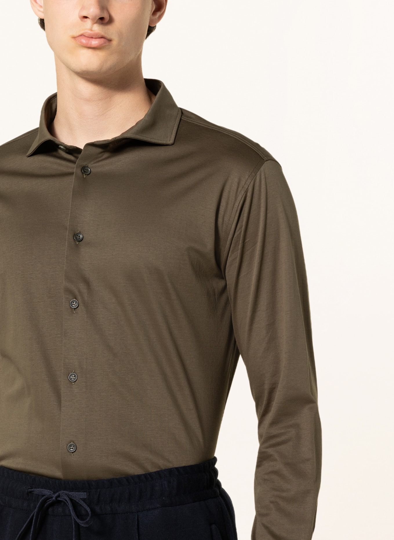 ARTIGIANO Jersey-Hemd Classic Fit: KHAKI