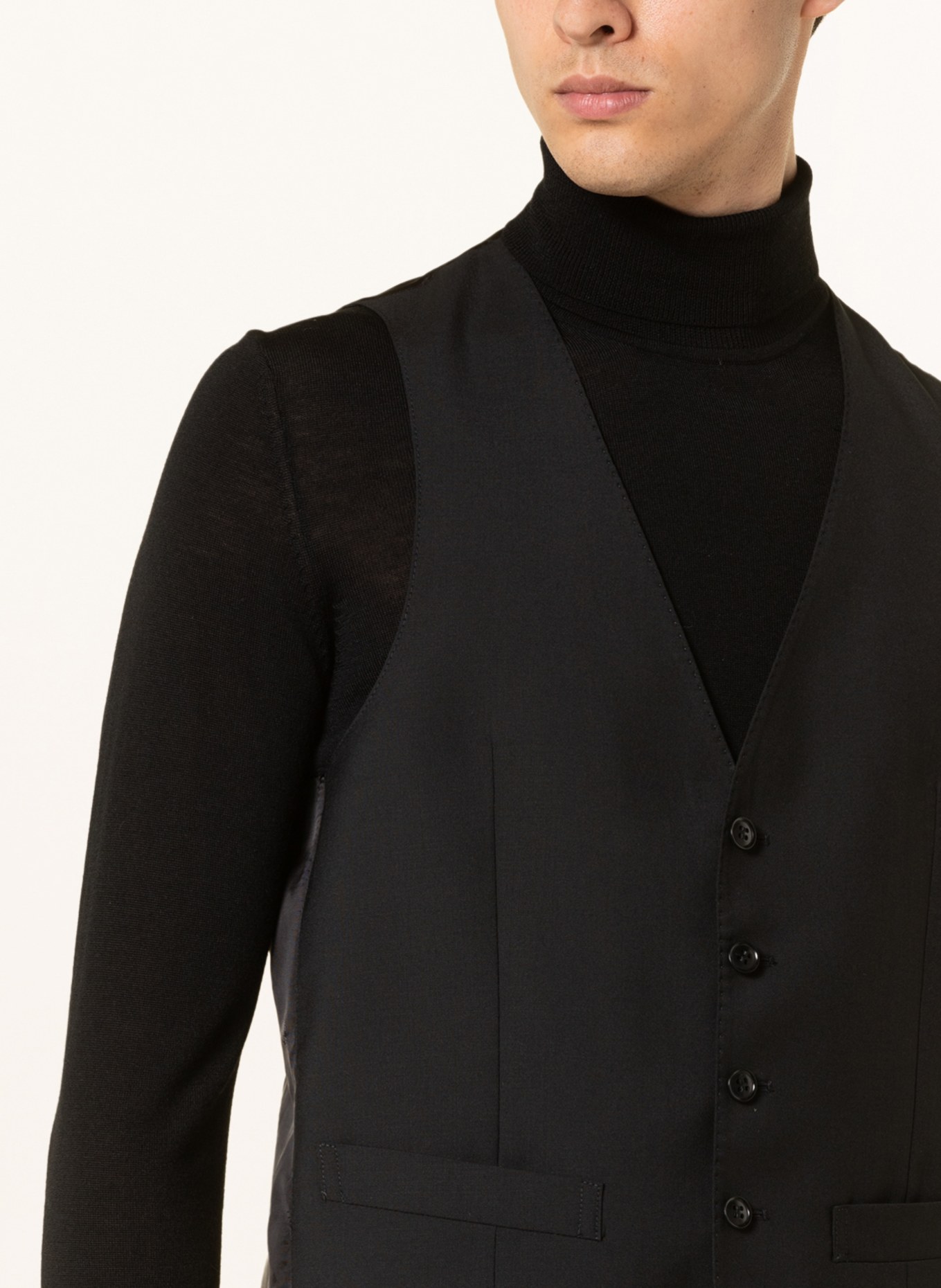 Roy Robson Suit vest regular fit, Color: A001 BLACK (Image 5)