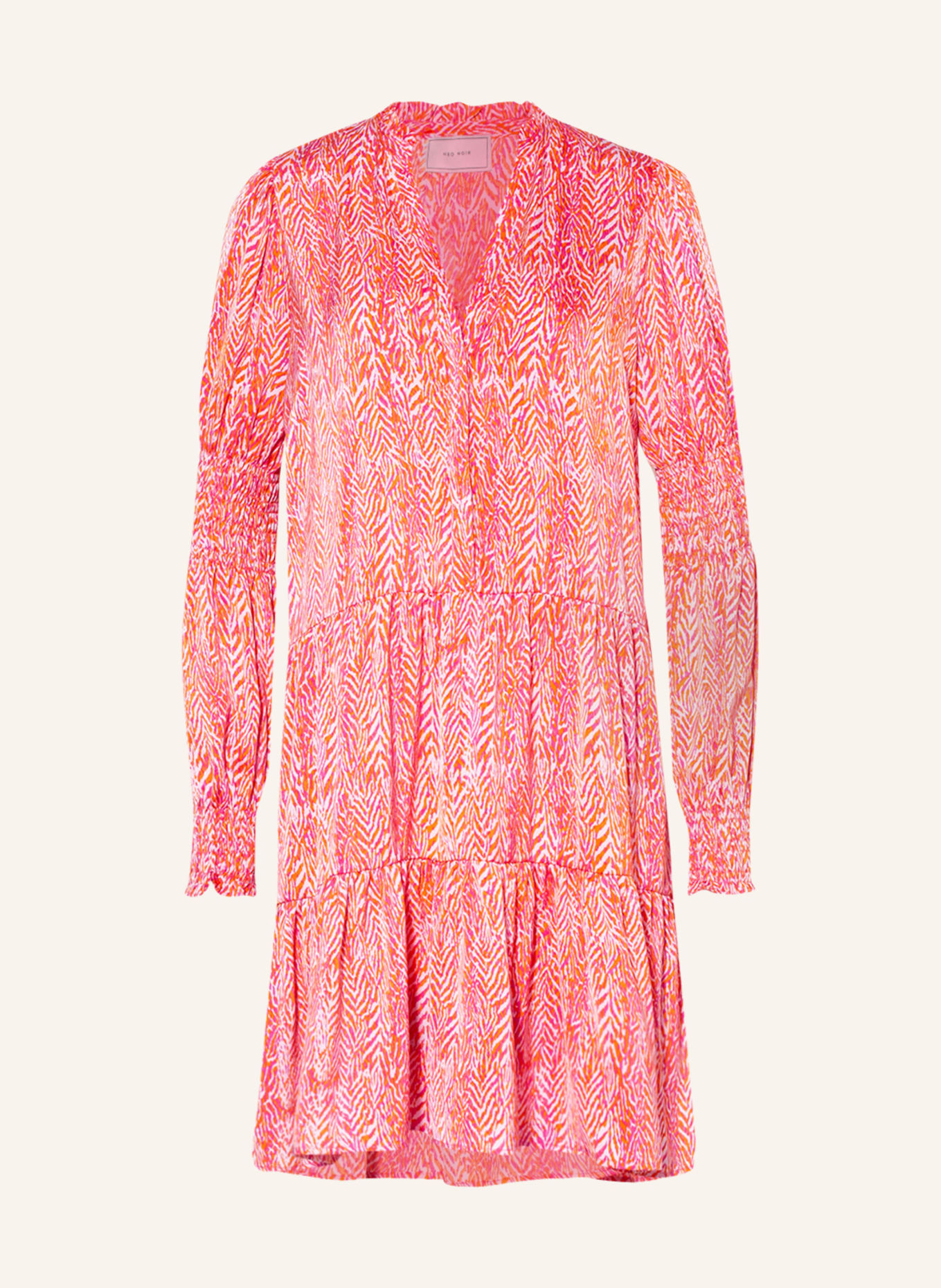 NEO NOIR Dress MANGA DITSY GLOW , Color: PINK/ NEON ORANGE/ WHITE (Image 1)