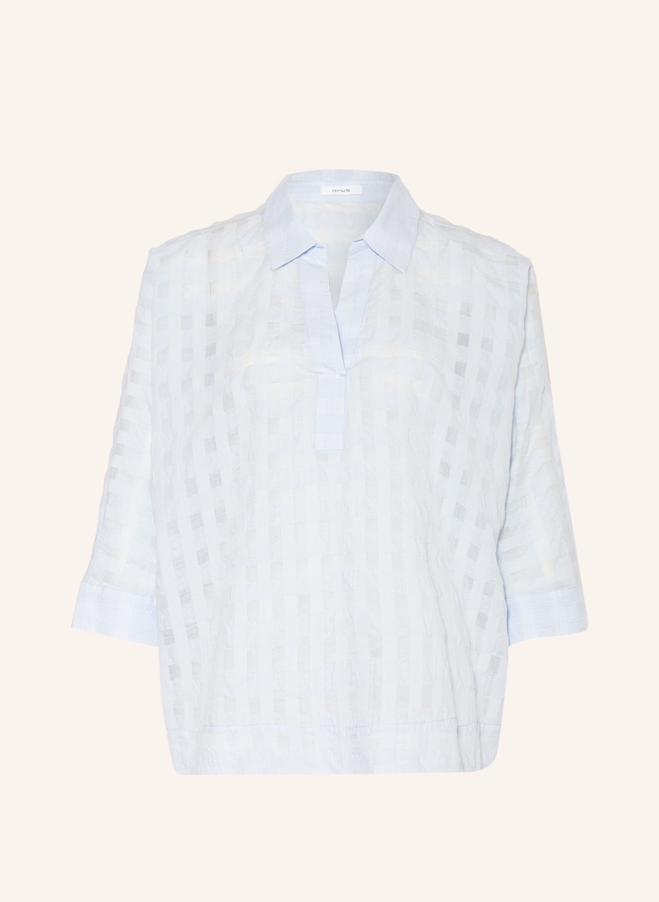 OPUS Blouse-style shirt FOMA with 3/4 sleeve, Color: LIGHT BLUE (Image 1)
