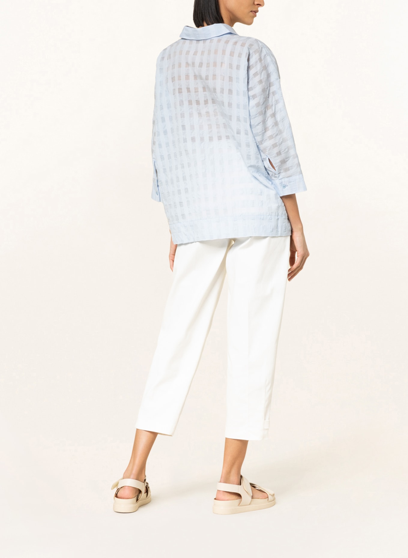 OPUS Blouse-style shirt FOMA with 3/4 sleeve, Color: LIGHT BLUE (Image 3)