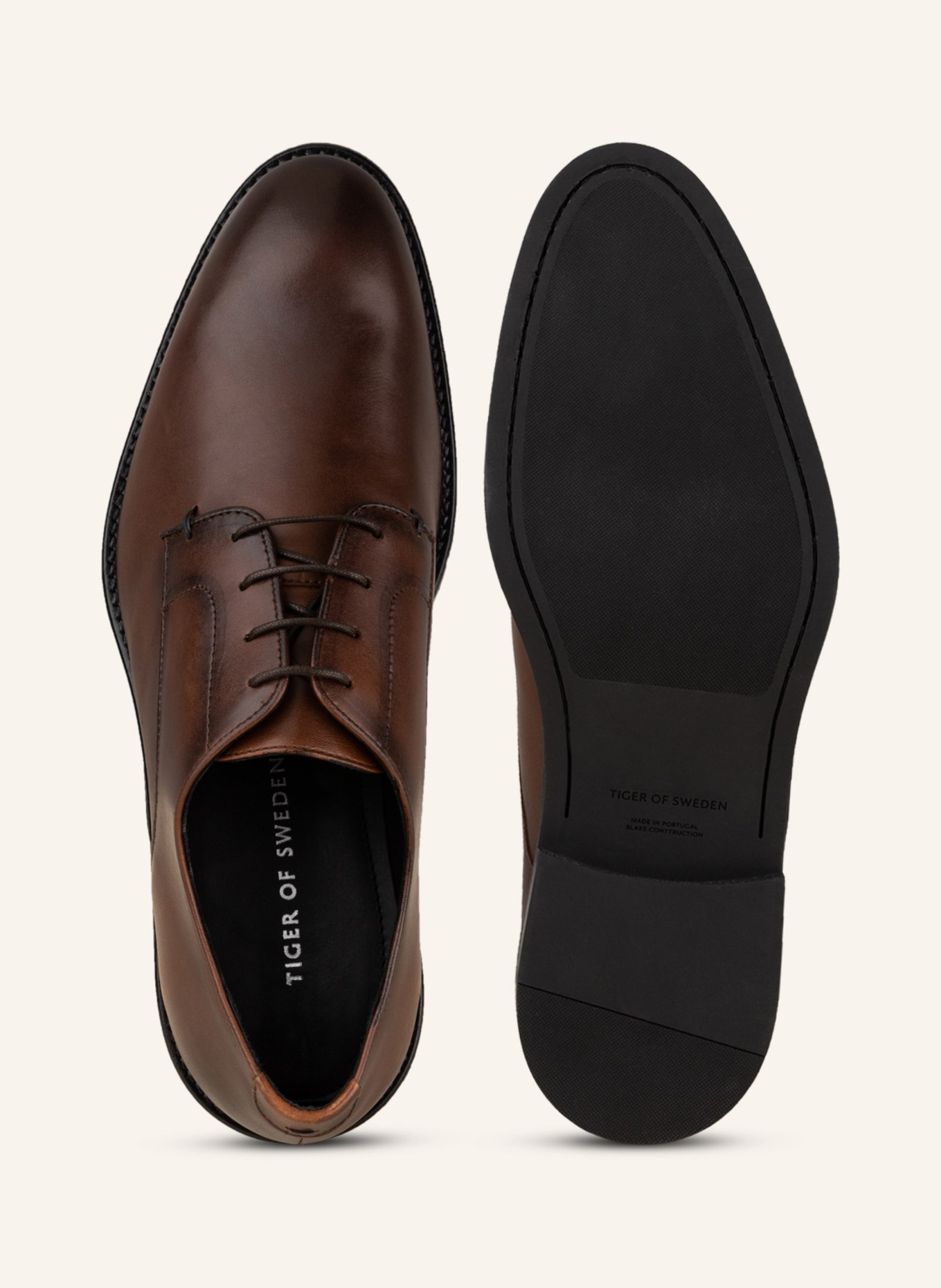 TIGER OF SWEDEN Buty sznurowane TRENT: BRĄZOWY
