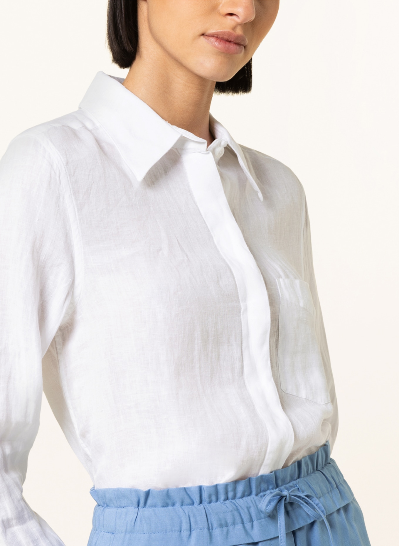 REISS Shirt blouse CAMPBELL made of linen, Color: WHITE (Image 4)