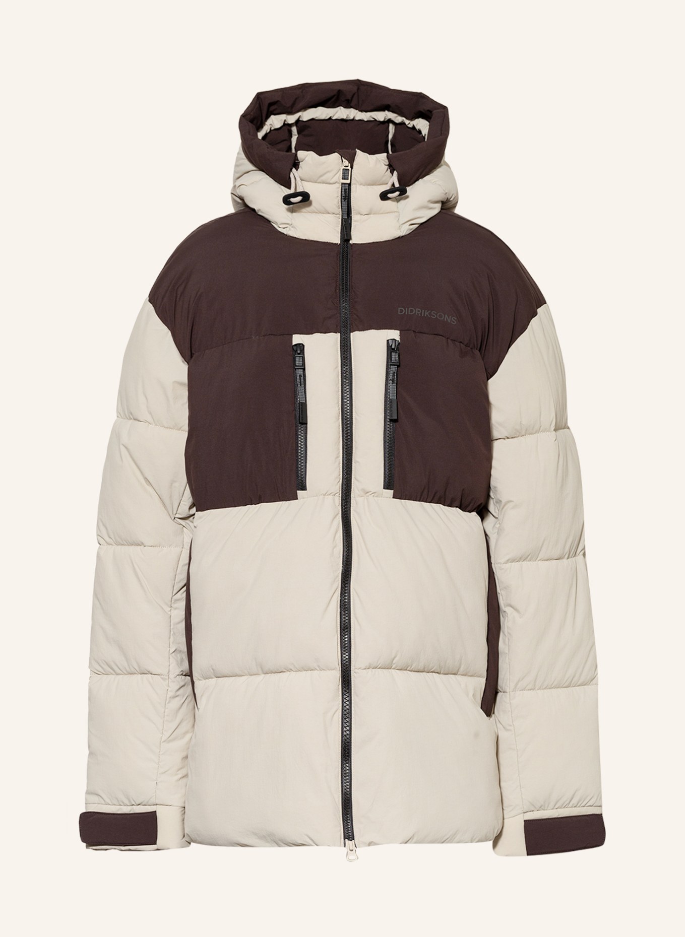 DIDRIKSONS Quilted jacket HILMER, Color: CREAM/ BROWN (Image 1)