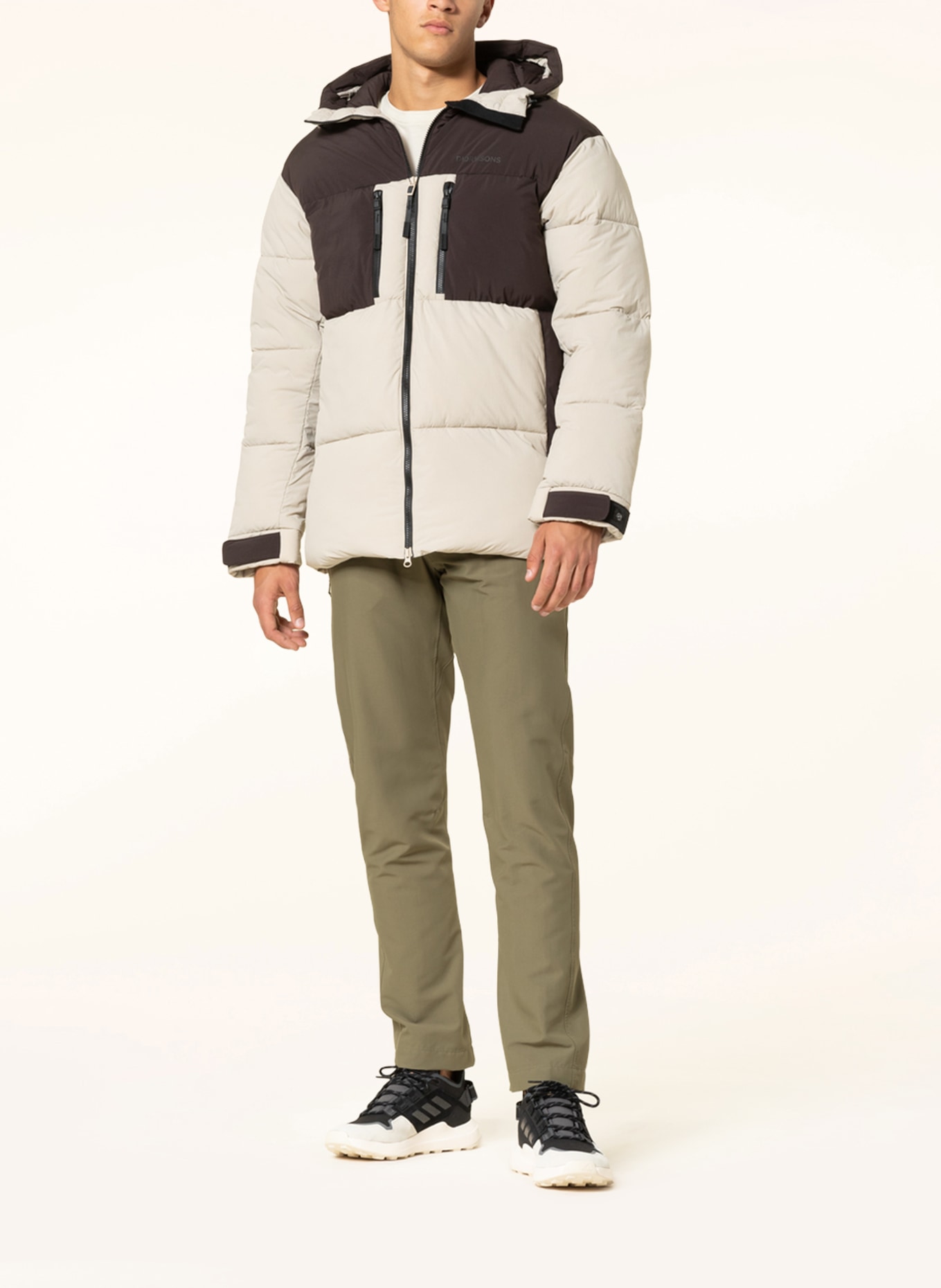 DIDRIKSONS Quilted jacket HILMER, Color: CREAM/ BROWN (Image 2)