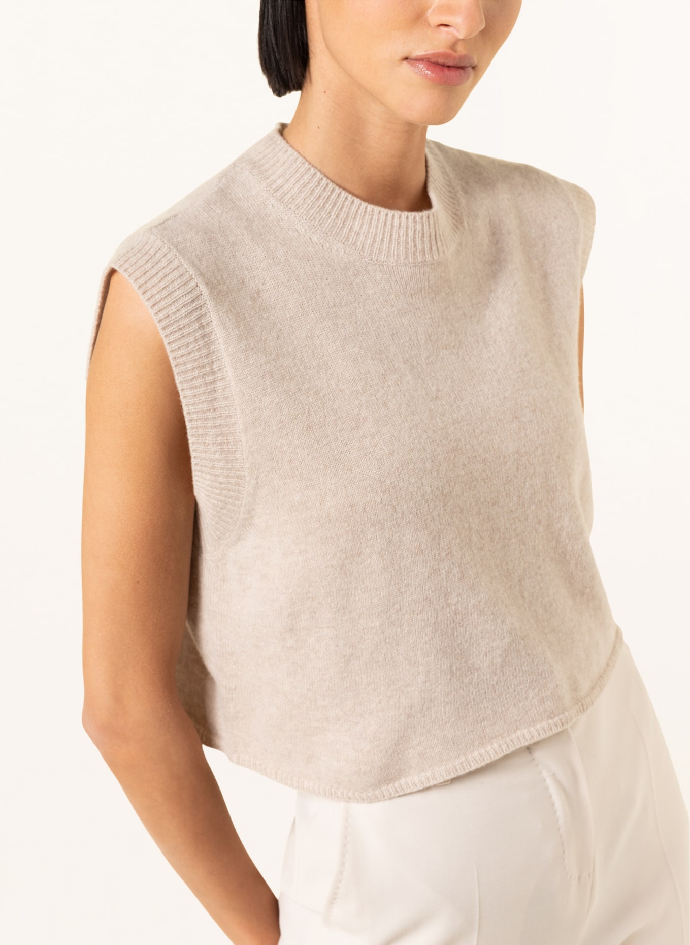 by Aylin Koenig Cropped knit top LYNN made of merino wool, Color: BEIGE (Image 4)