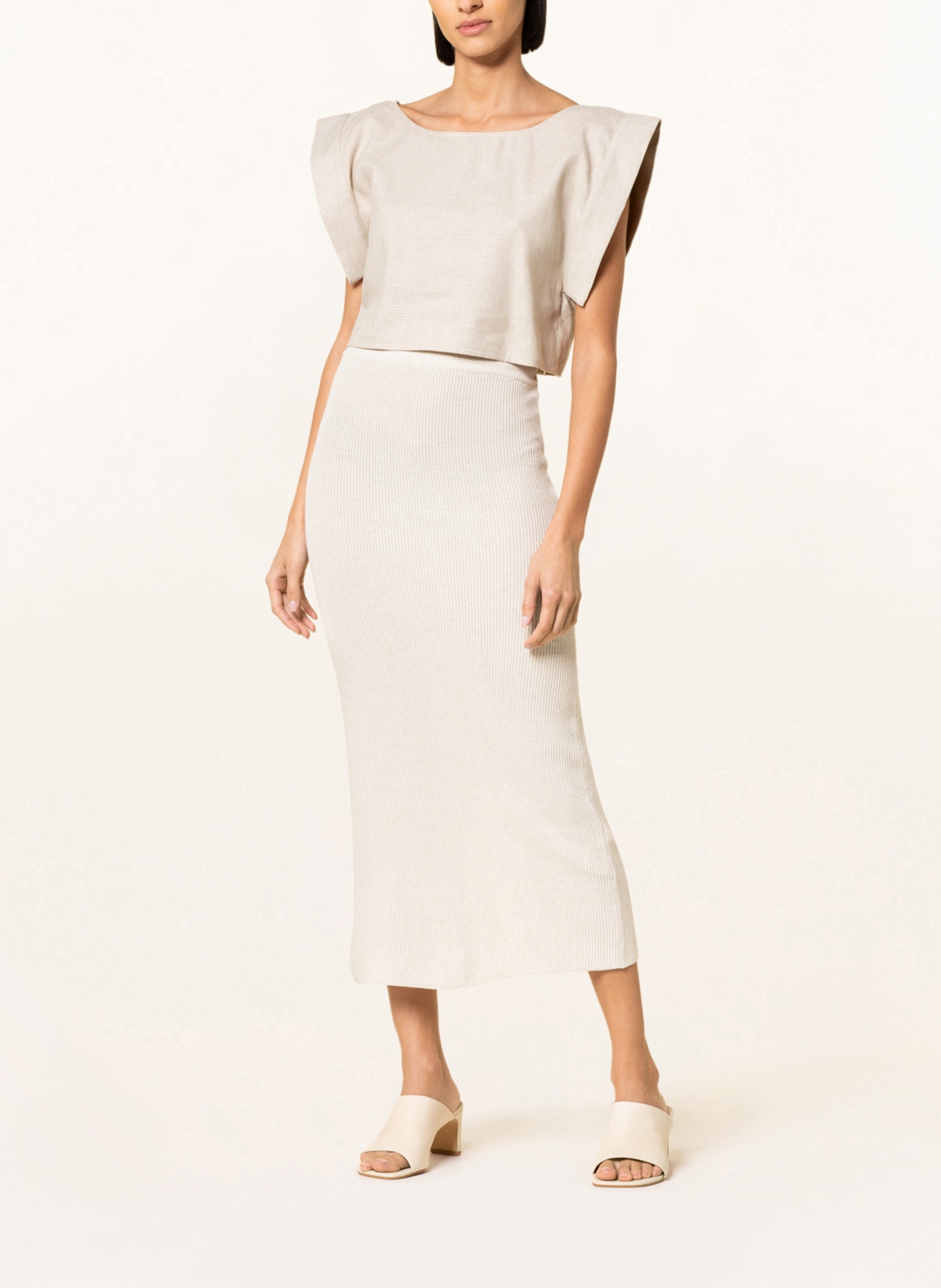 by Aylin Koenig Cropped top YUNA with linen , Color: BEIGE (Image 2)