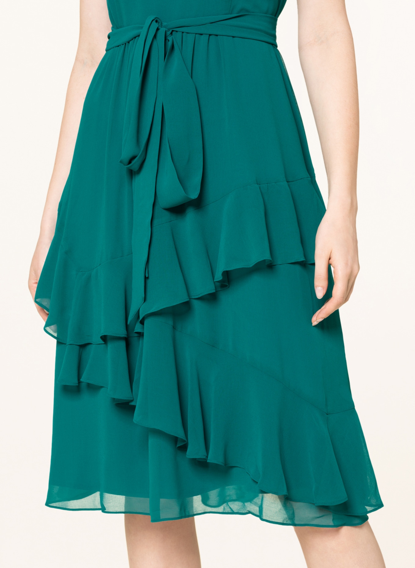 Phase Eight Kleid BREESHA mit Rüschen , Farbe: PETROL (Bild 4)