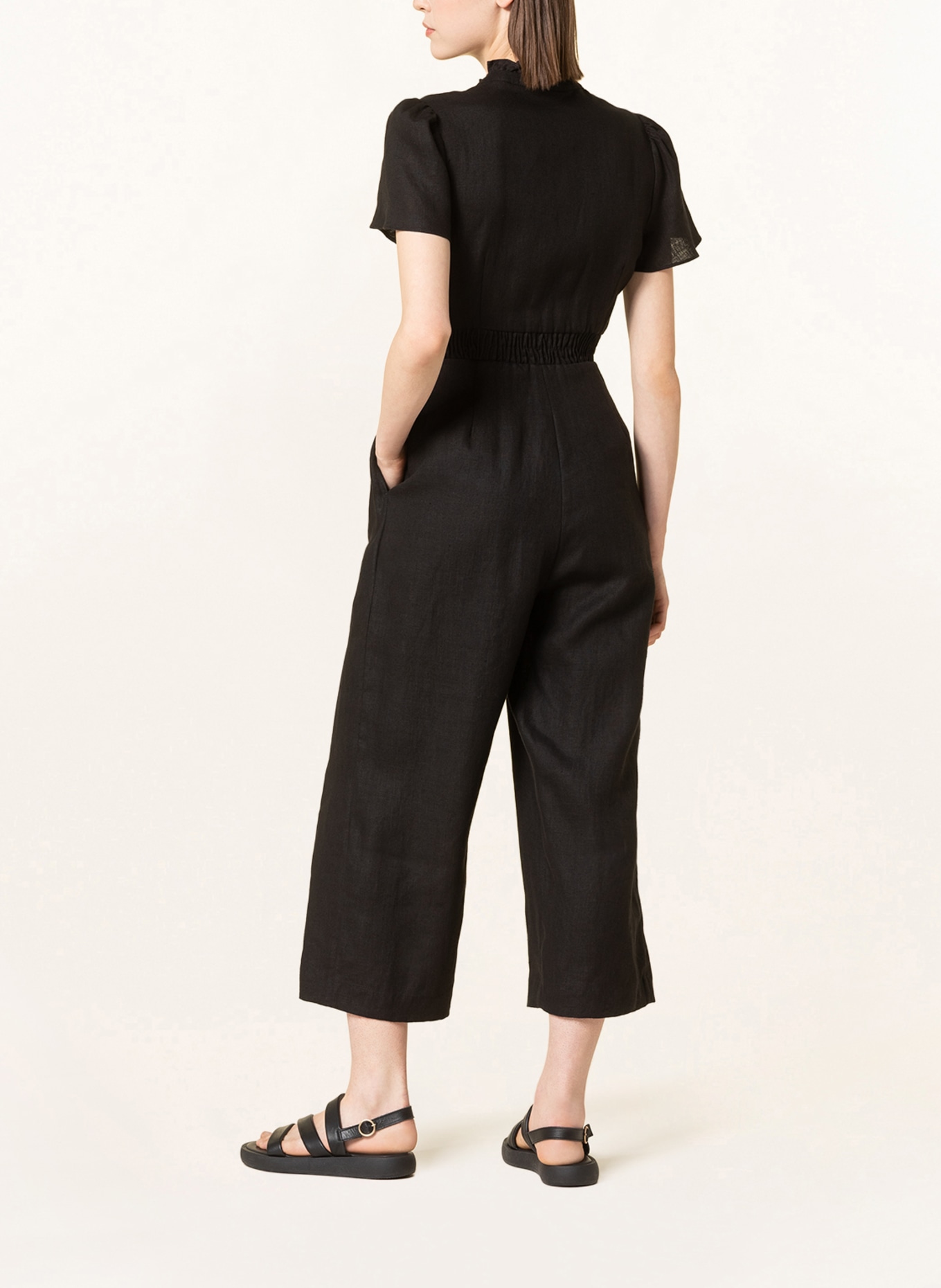 WHISTLES Linen jumpsuit EMMIE, Color: BLACK (Image 3)