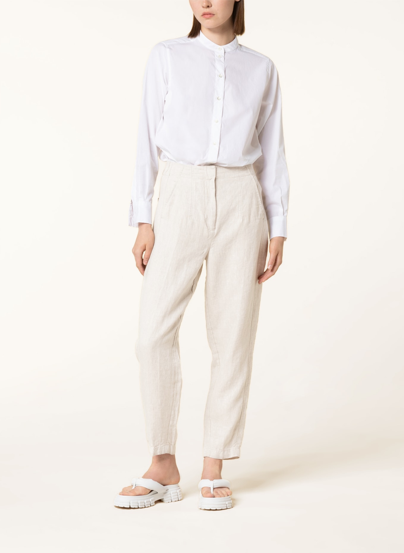 WHISTLES Linen pants BARREL, Color: BEIGE (Image 2)