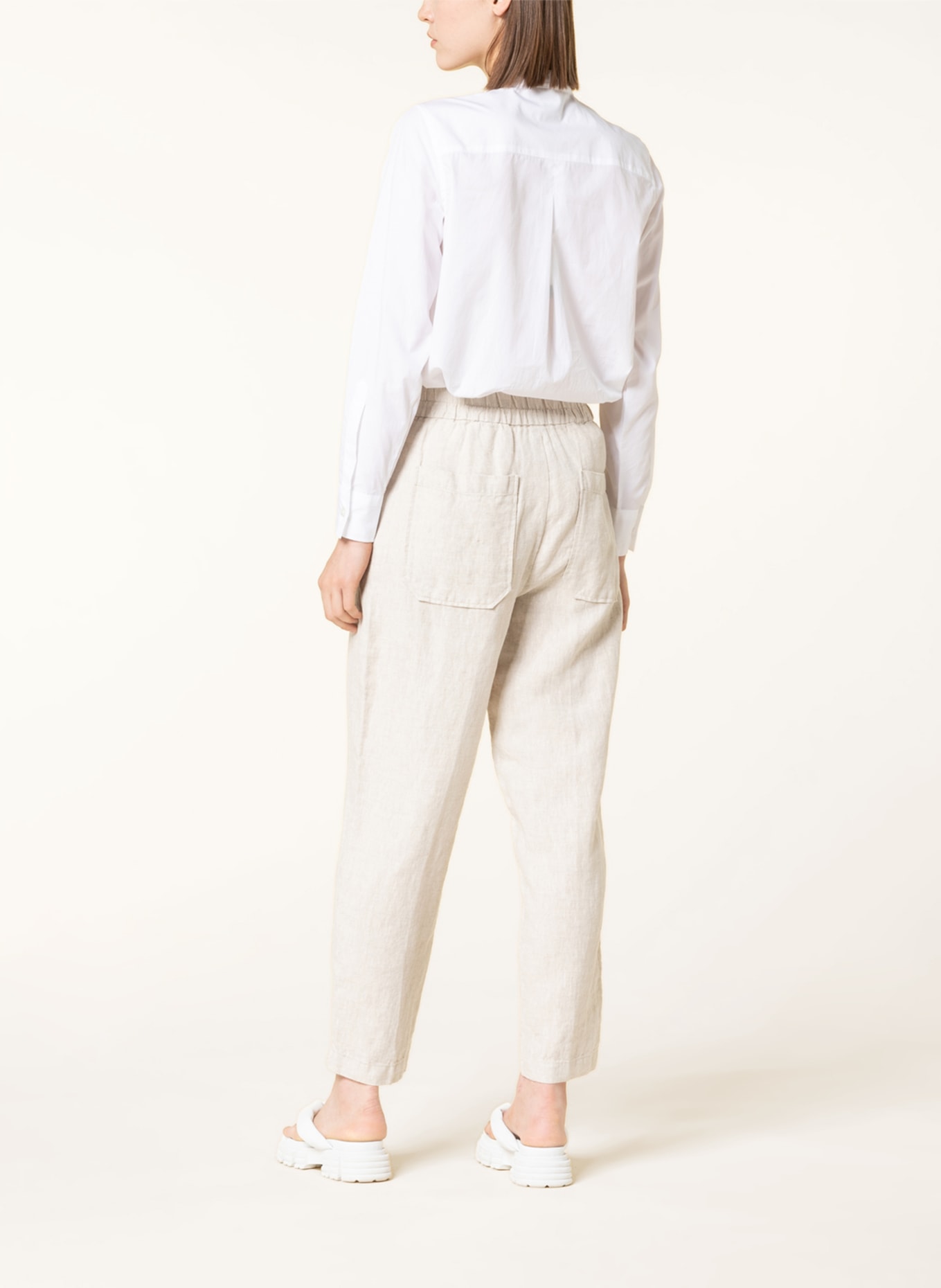 WHISTLES Linen pants BARREL, Color: BEIGE (Image 3)