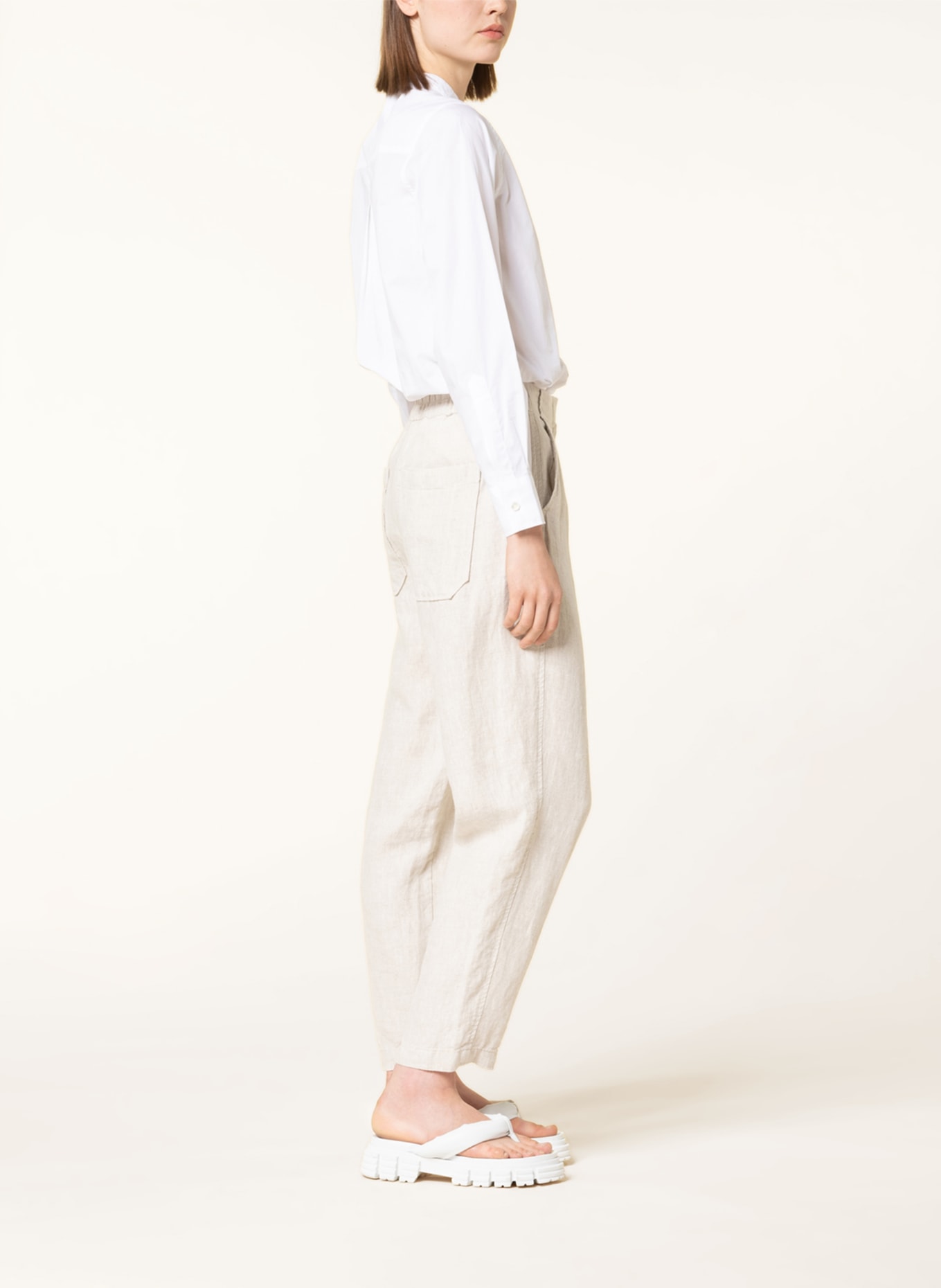 WHISTLES Linen pants BARREL, Color: BEIGE (Image 4)
