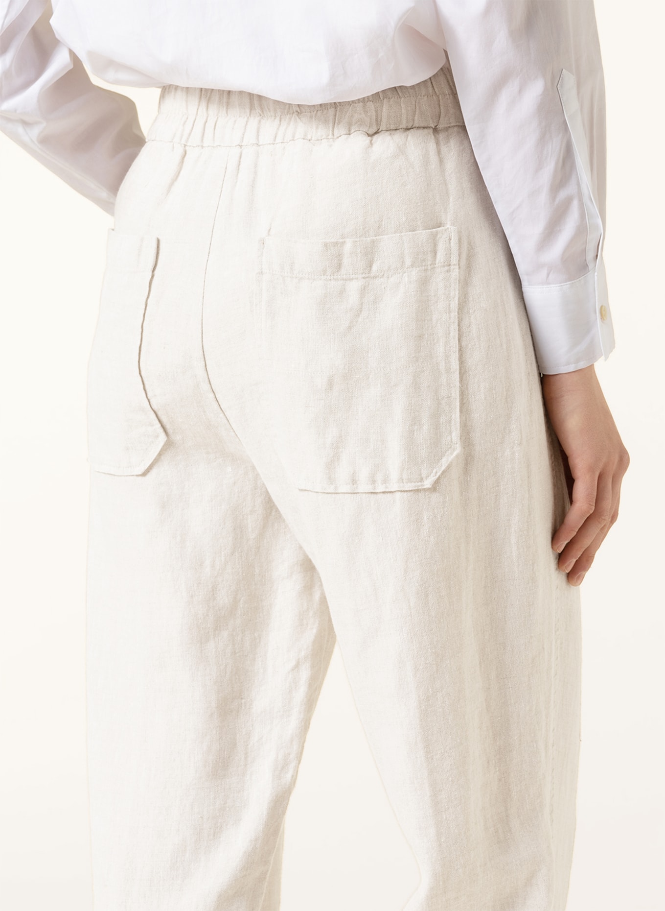 WHISTLES Linen pants BARREL, Color: BEIGE (Image 5)