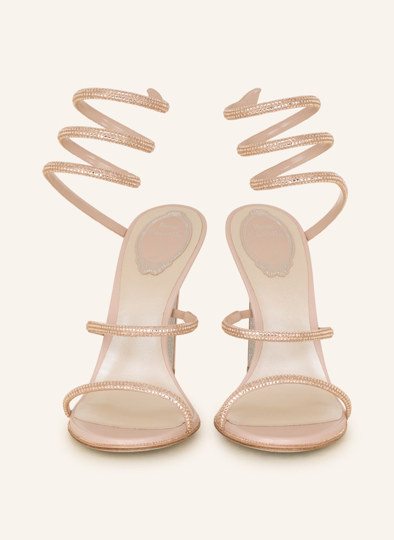 RENE CAOVILLA Sandals CLEO with decorative gems, Color: NUDE (Image 3)