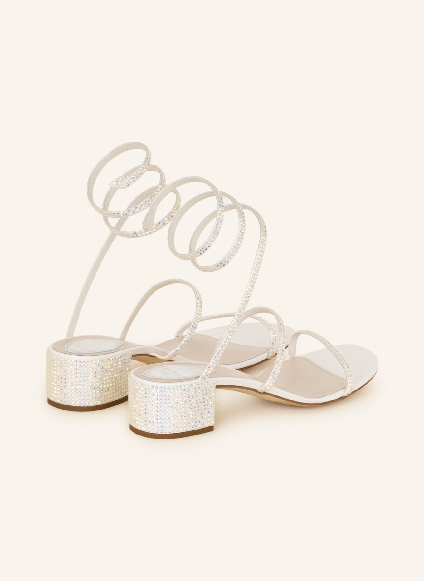 RENE CAOVILLA Sandals CLEO with decorative gems, Color: WHITE (Image 2)