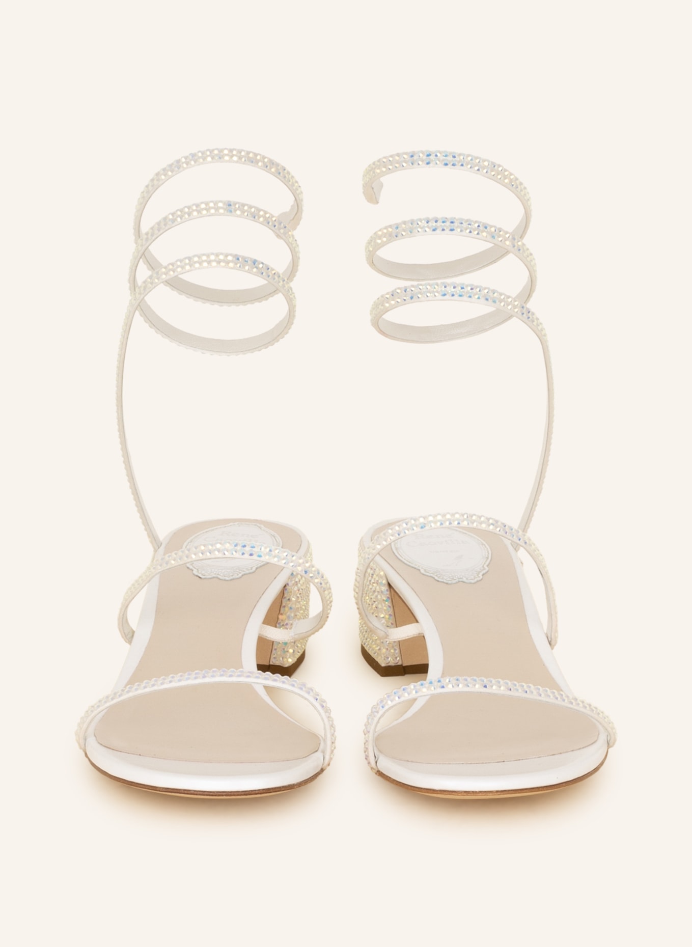 RENE CAOVILLA Sandals CLEO with decorative gems, Color: WHITE (Image 3)