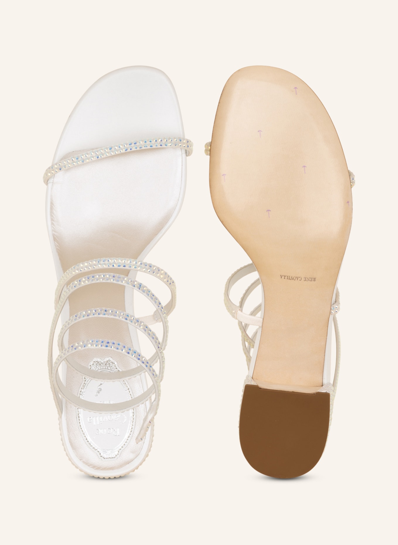 RENE CAOVILLA Sandals CLEO with decorative gems, Color: WHITE (Image 5)