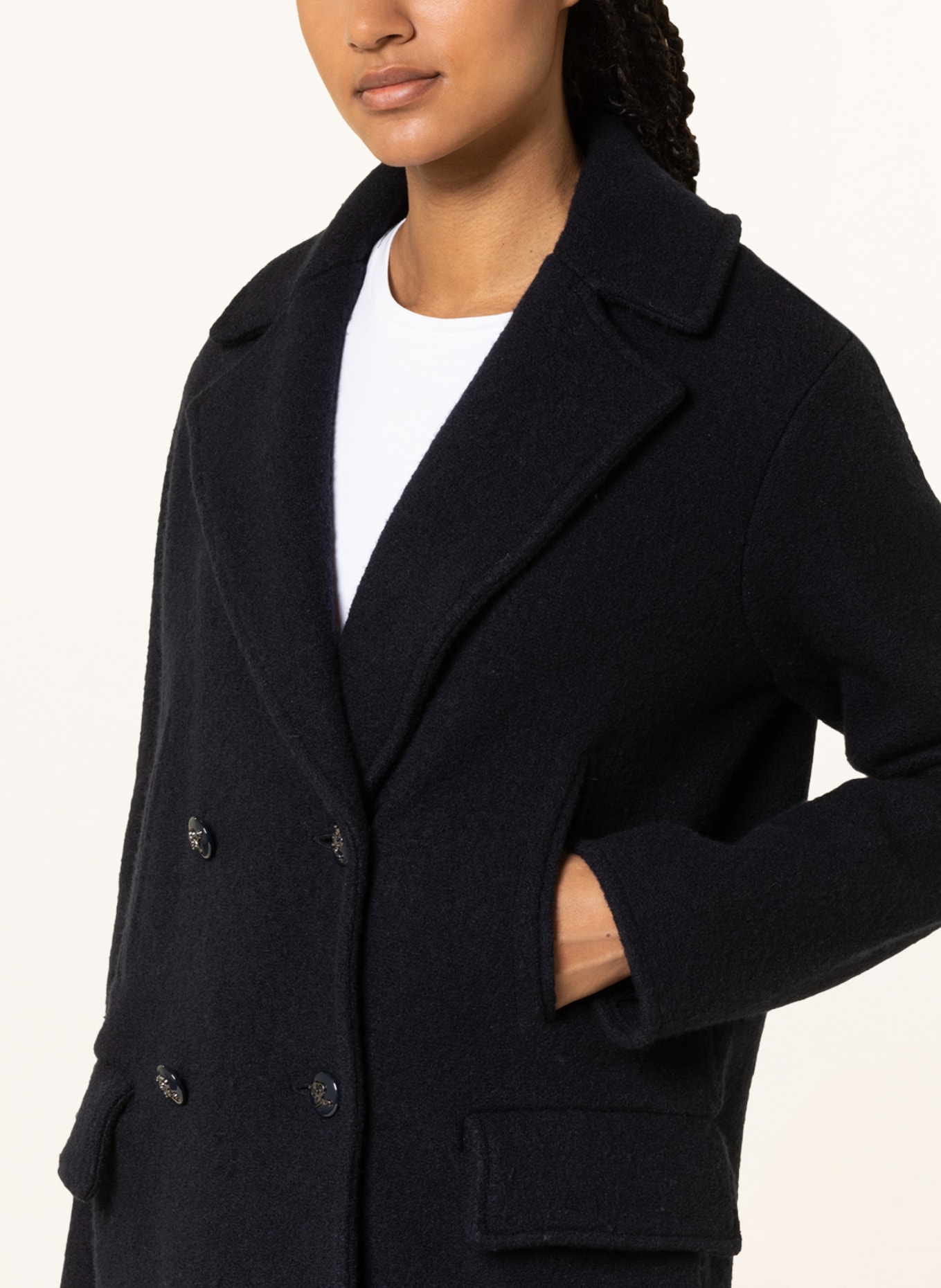 EMPORIO ARMANI Wool coat, Color: DARK BLUE (Image 4)