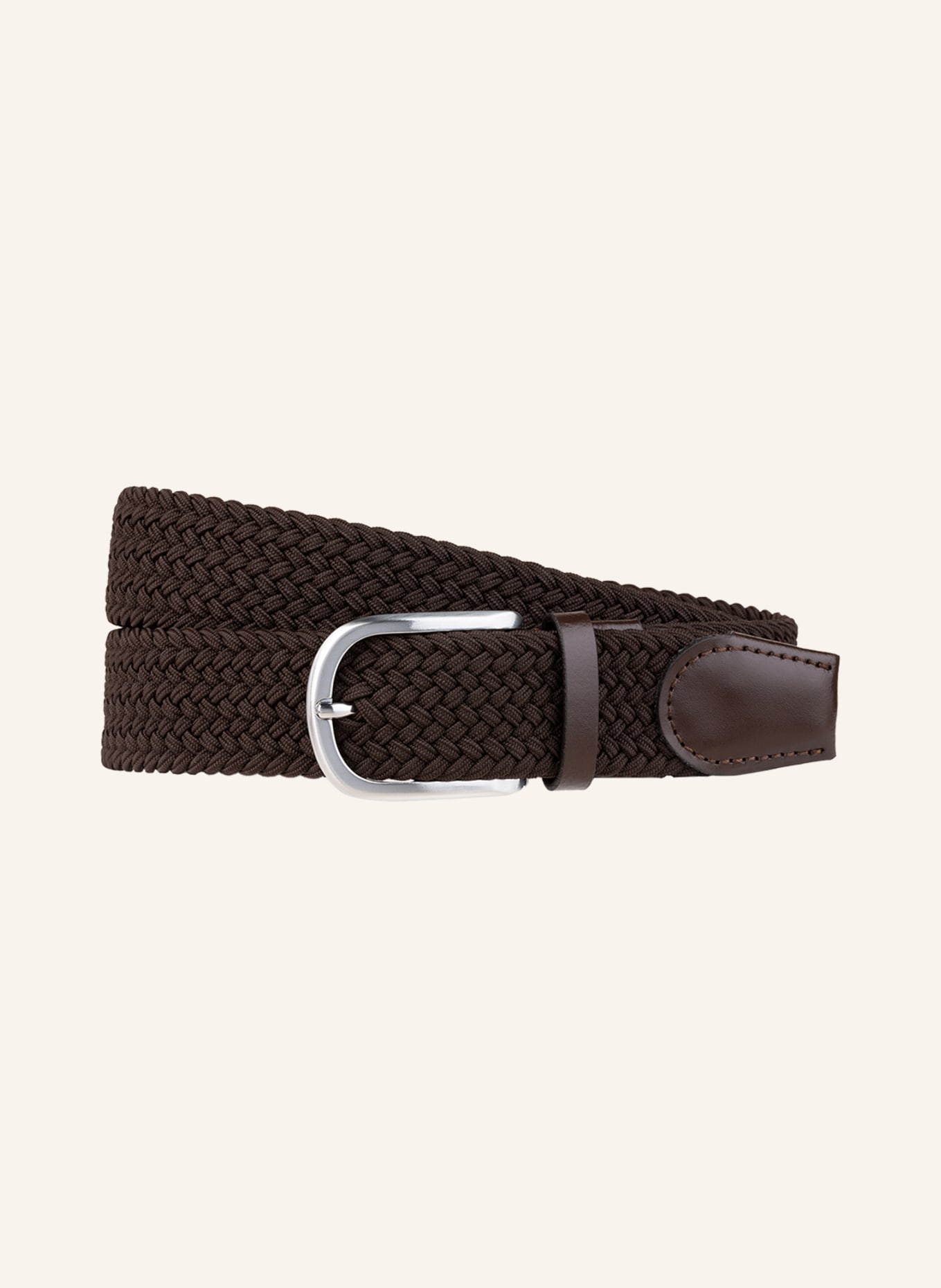 REISS Braided belt ELMONT, Color: DARK BROWN (Image 1)