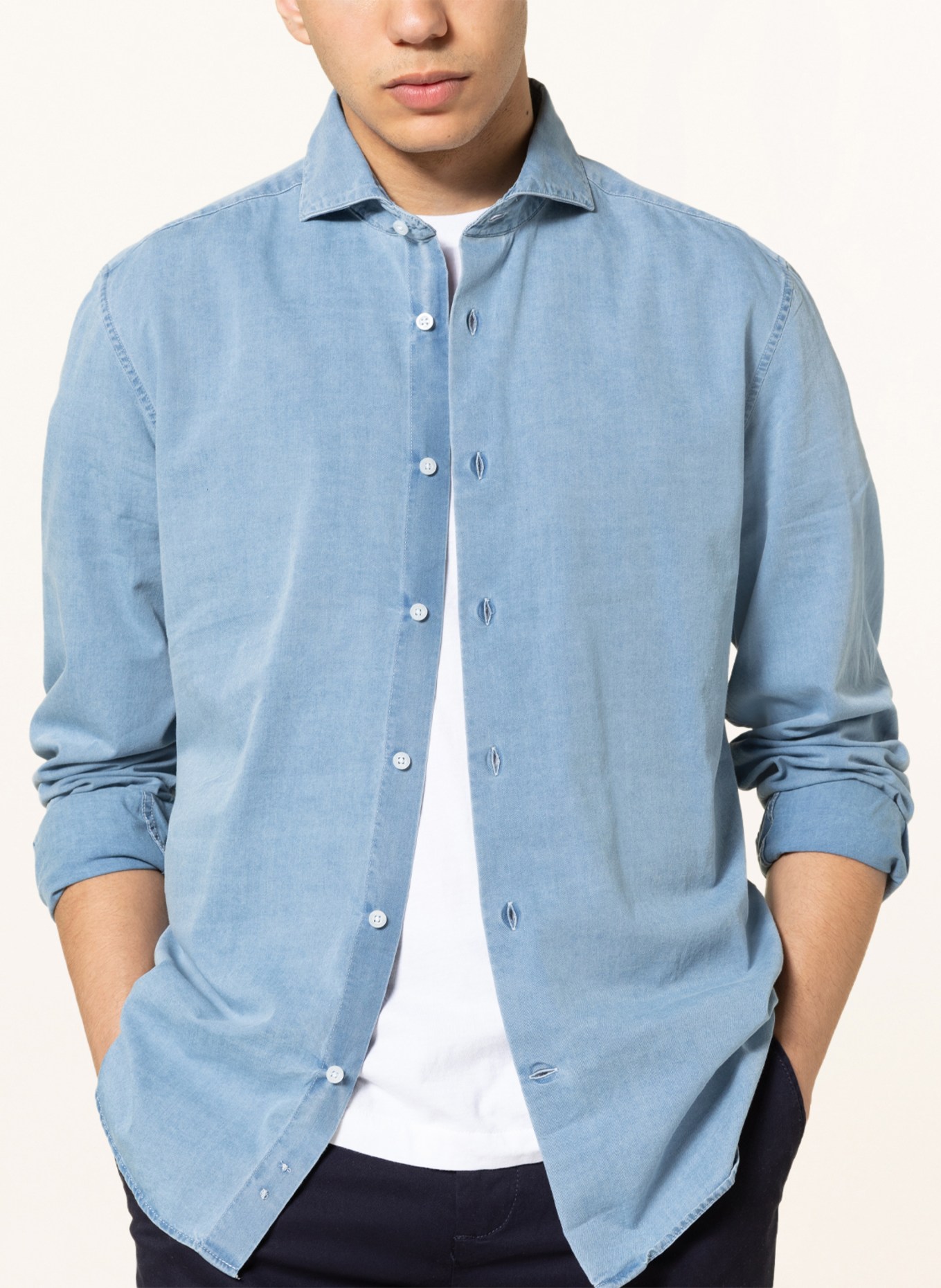 REISS Shirt DRAPER regular fit, Color: LIGHT BLUE (Image 4)