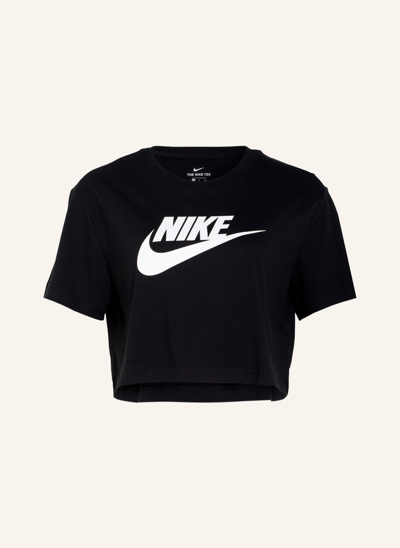 Nike Cropped tričko ESSENTIAL, Barva: ČERNÁ/ BÍLÁ (Obrázek 1)