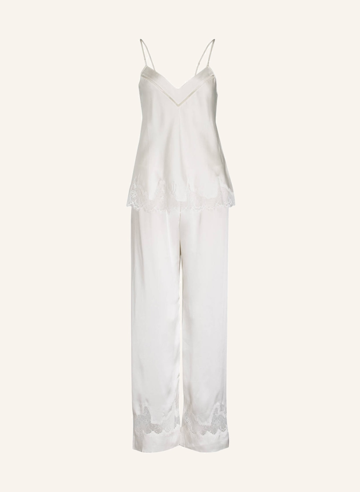 SIMONE PÉRÈLE Spodnie od piżamy NOCTURNE z jedwabiu, Kolor: IVORY (Obrazek 4)