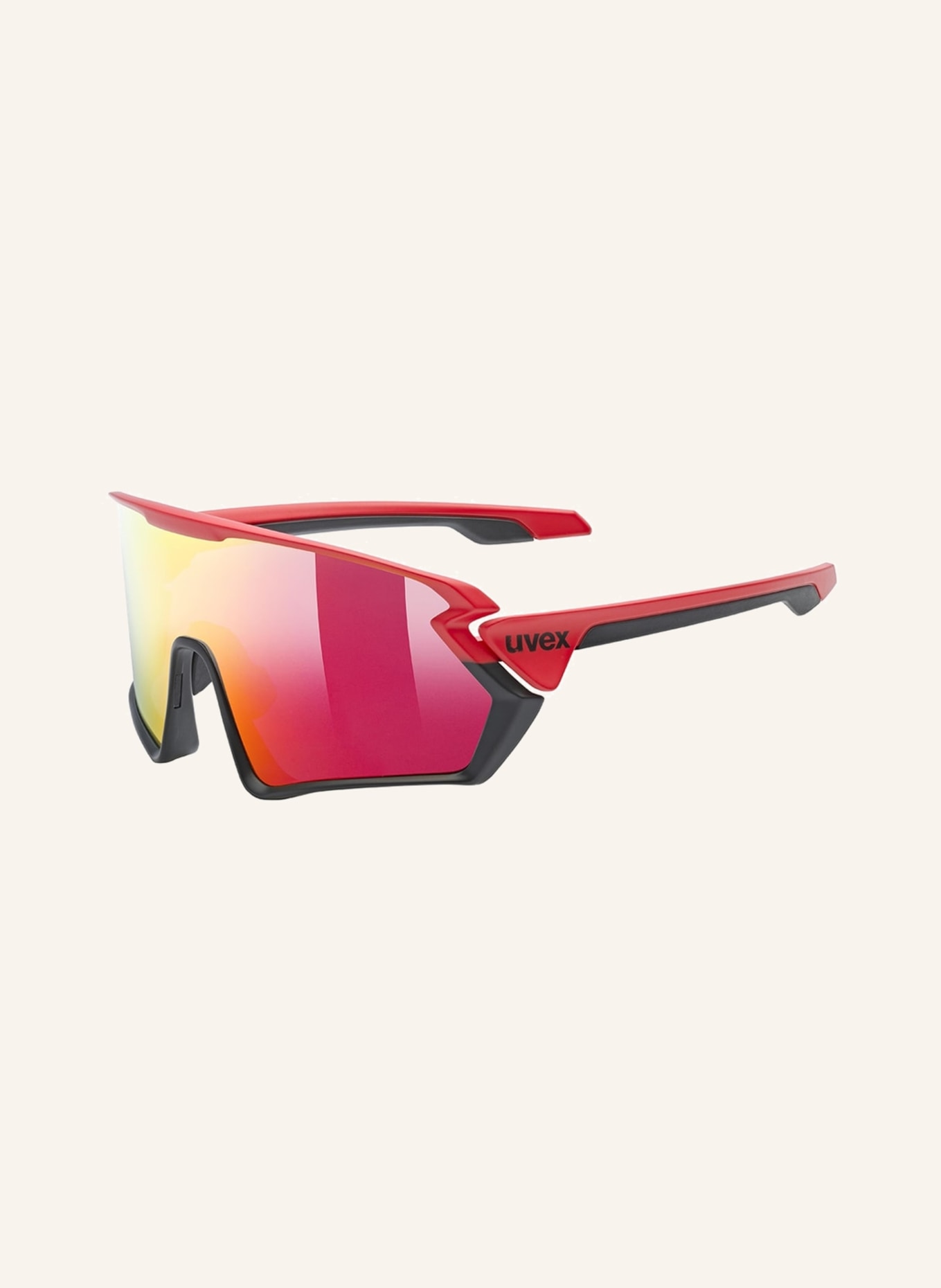 uvex Cycling glasses SPORTSTYLE 231, Color: 03202 - BLACK/ RED/ SILVER TRANSPARENT (Image 1)