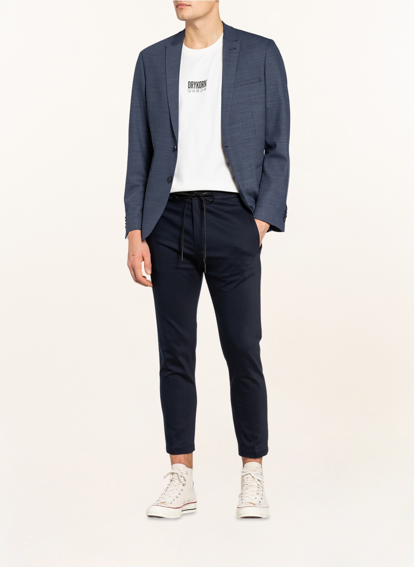 DRYKORN Spodnie garniturowe JEGER w stylu dresowym extra slim fit, Kolor: CIEMNONIEBIESKI (Obrazek 2)