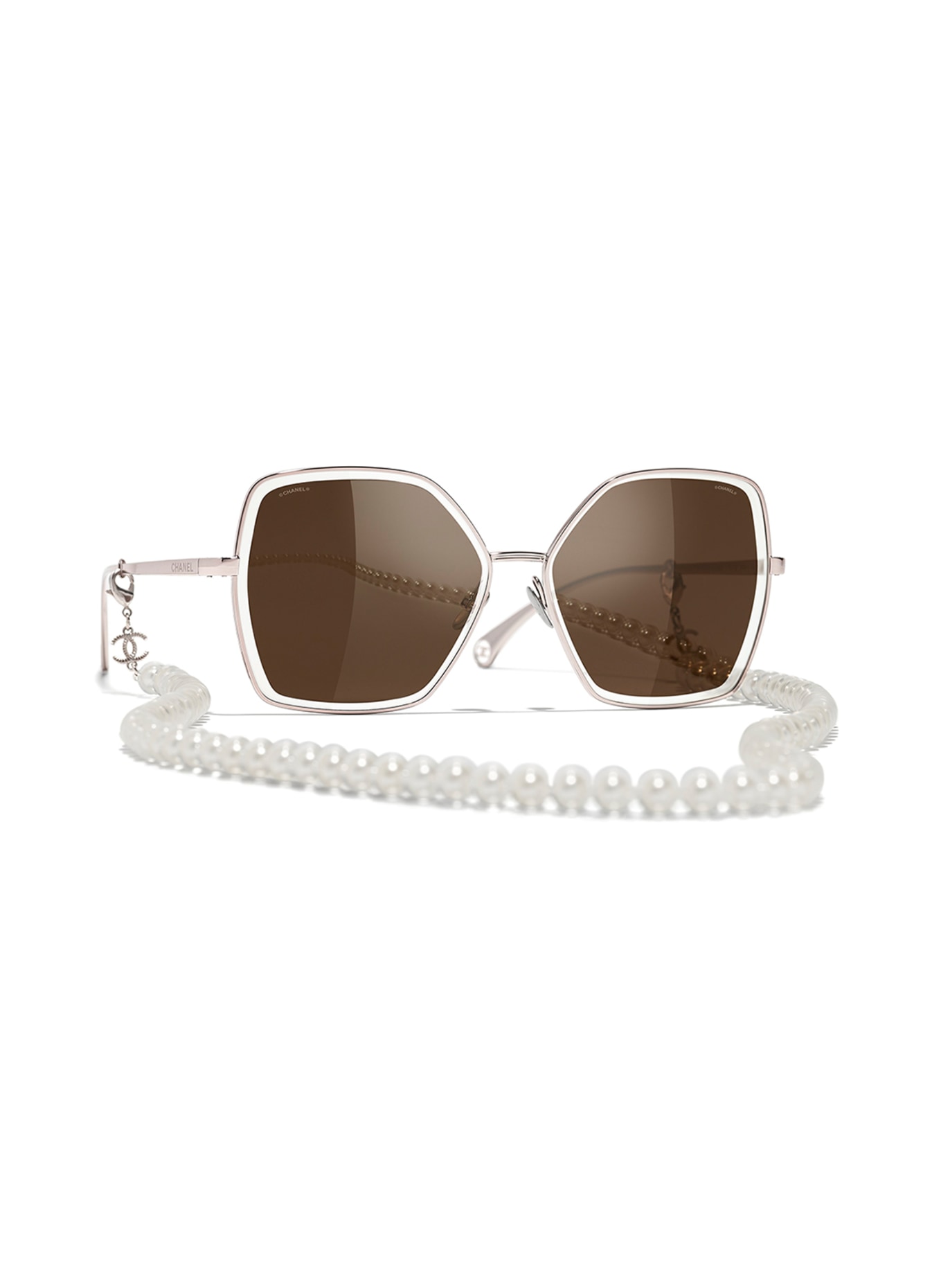 CHANEL Butterfly style sunglasses, Color: C132EF - SILVER/BROWN (Image 1)