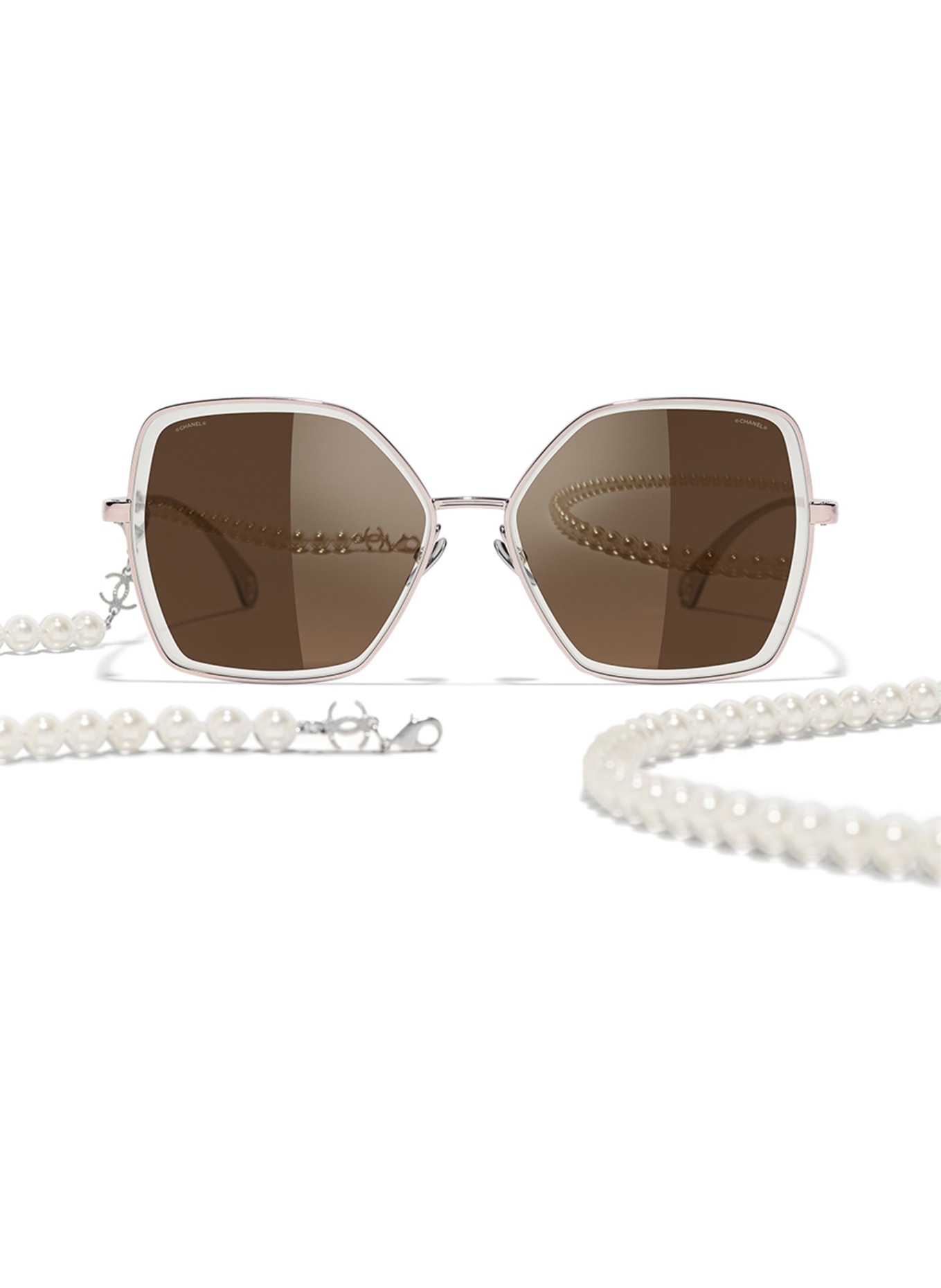 CHANEL Butterfly style sunglasses, Color: C132EF - SILVER/BROWN (Image 2)