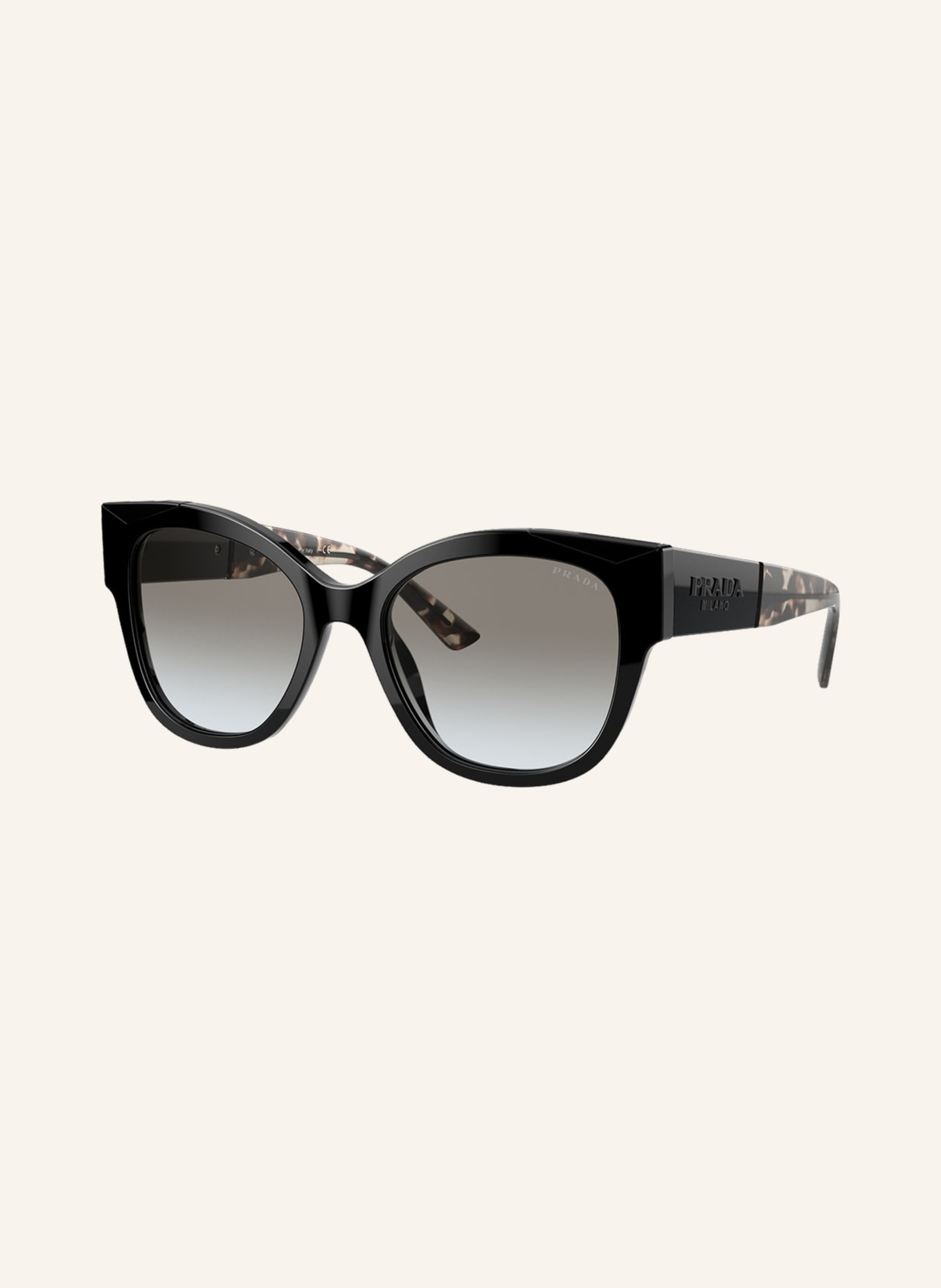 PRADA Sunglasses PR02WS, Color: 1AB0A7 - BLACK/ GRAY GRADIENT (Image 1)
