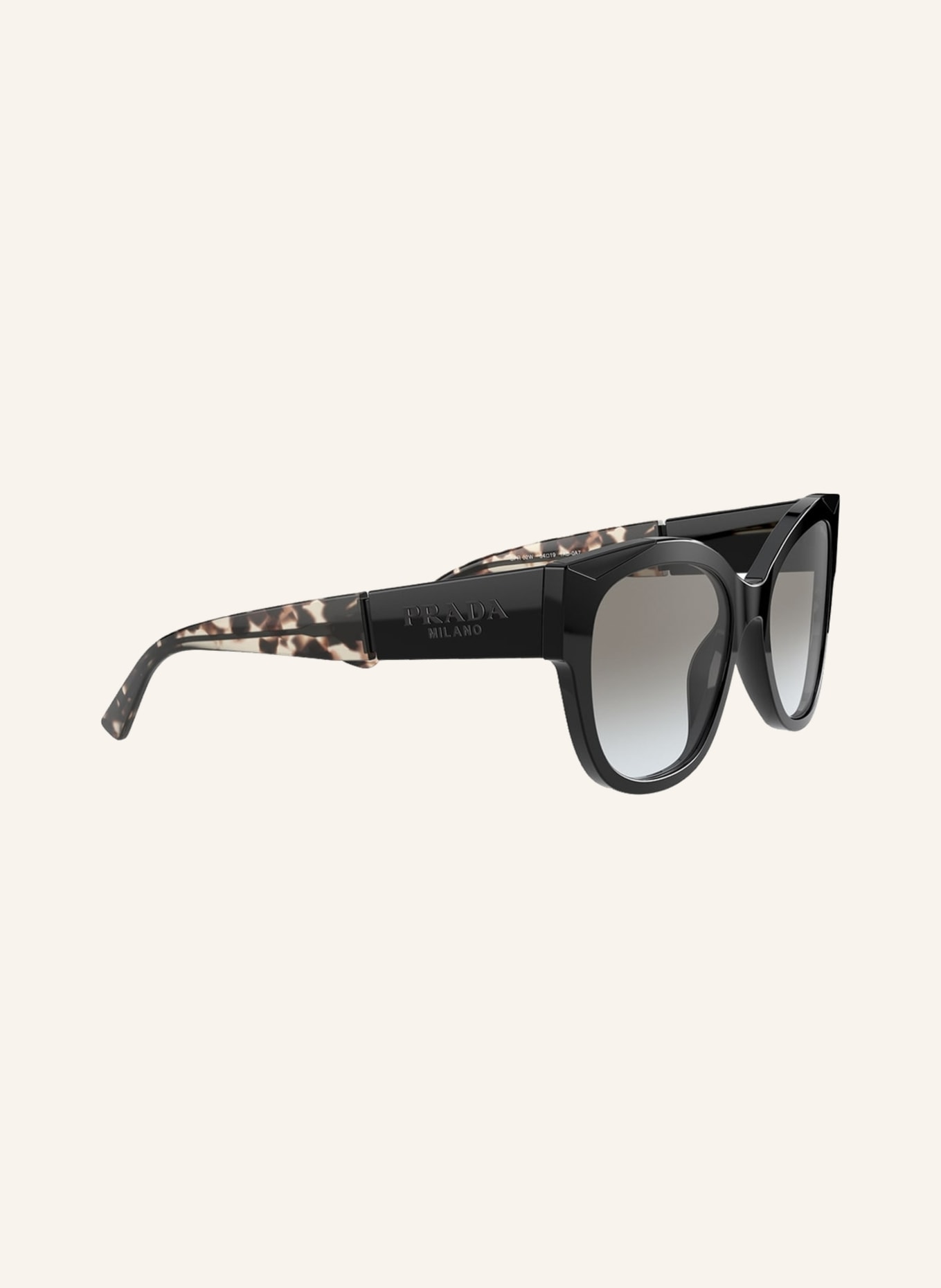 PRADA Sunglasses PR02WS, Color: 1AB0A7 - BLACK/ GRAY GRADIENT (Image 3)