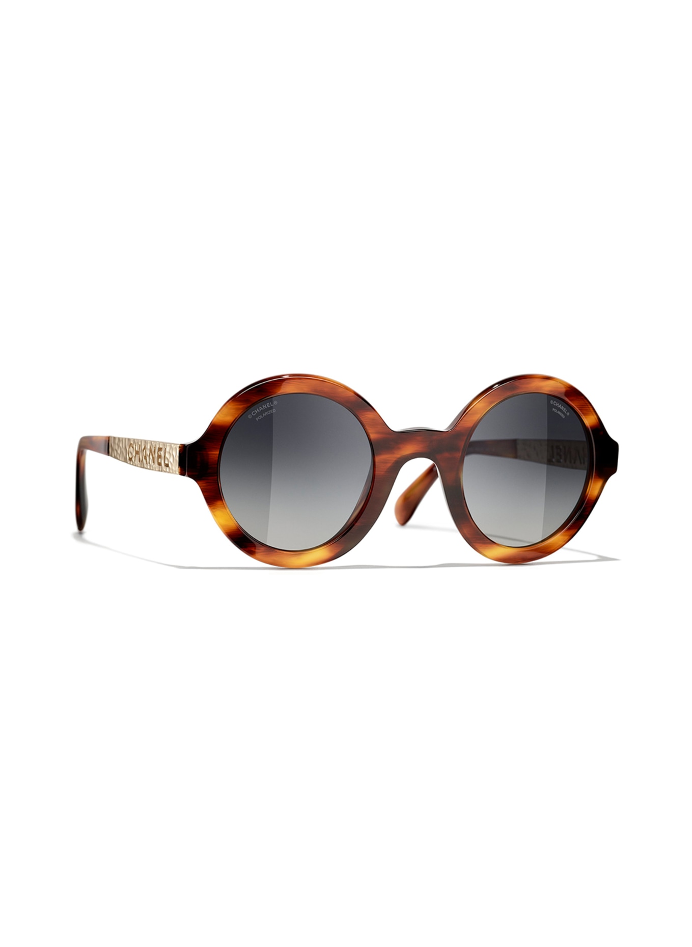 CHANEL Round sunglasses, Color: 1077S8 - HAVANA/ GRAY POLARIZED (Image 1)