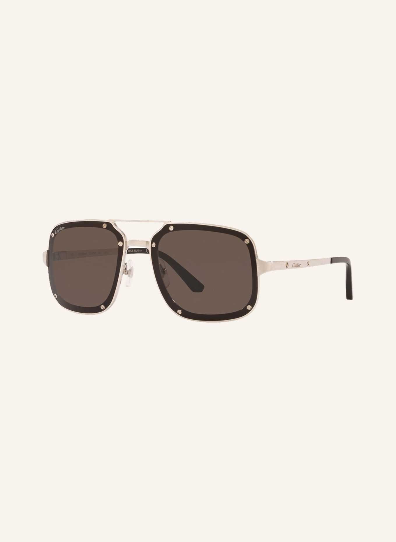 Cartier Sunglasses CT0194S, Color: 3610L1 PLATINUM SHINY (Image 1)