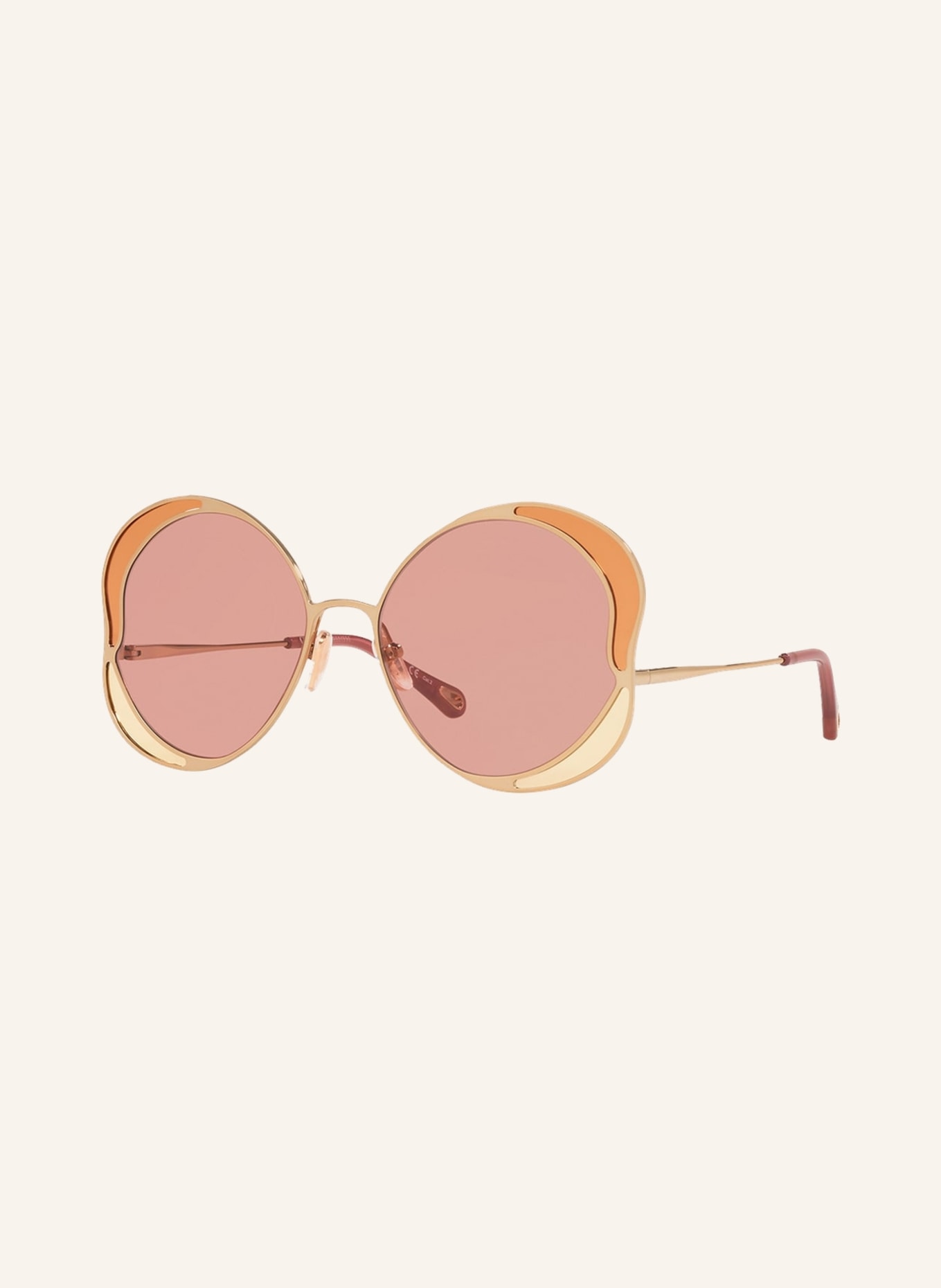 Chloé Sunglasses CH 0024S, Color: 3900U1 - GOLD/PINK (Image 1)