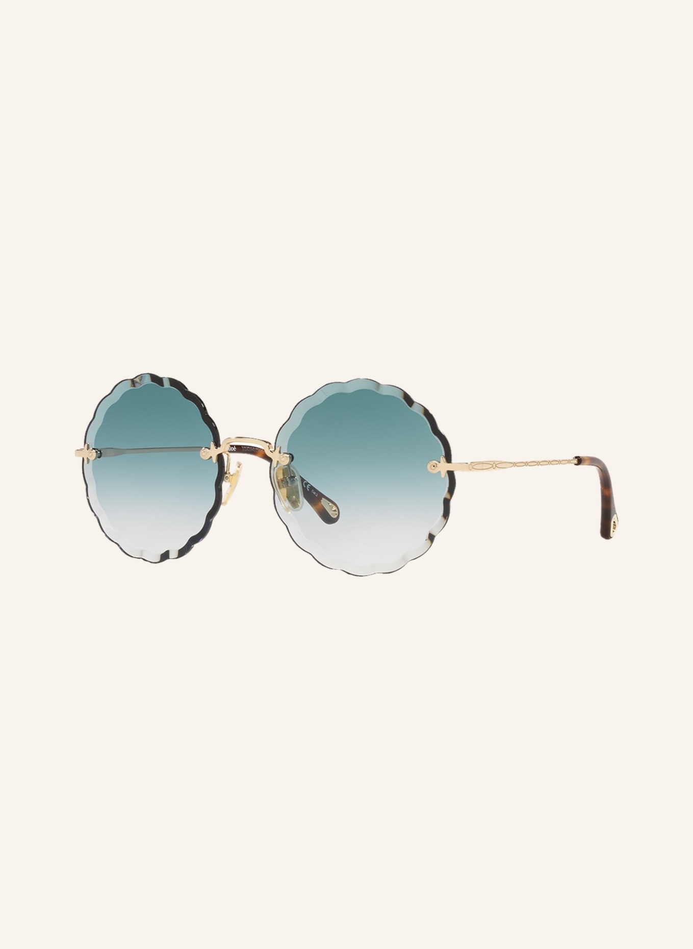 Chloé Sunglasses CH 0047S, Color: 2340B2 - GOLD/TURQUOISE GRADIENT (Image 1)