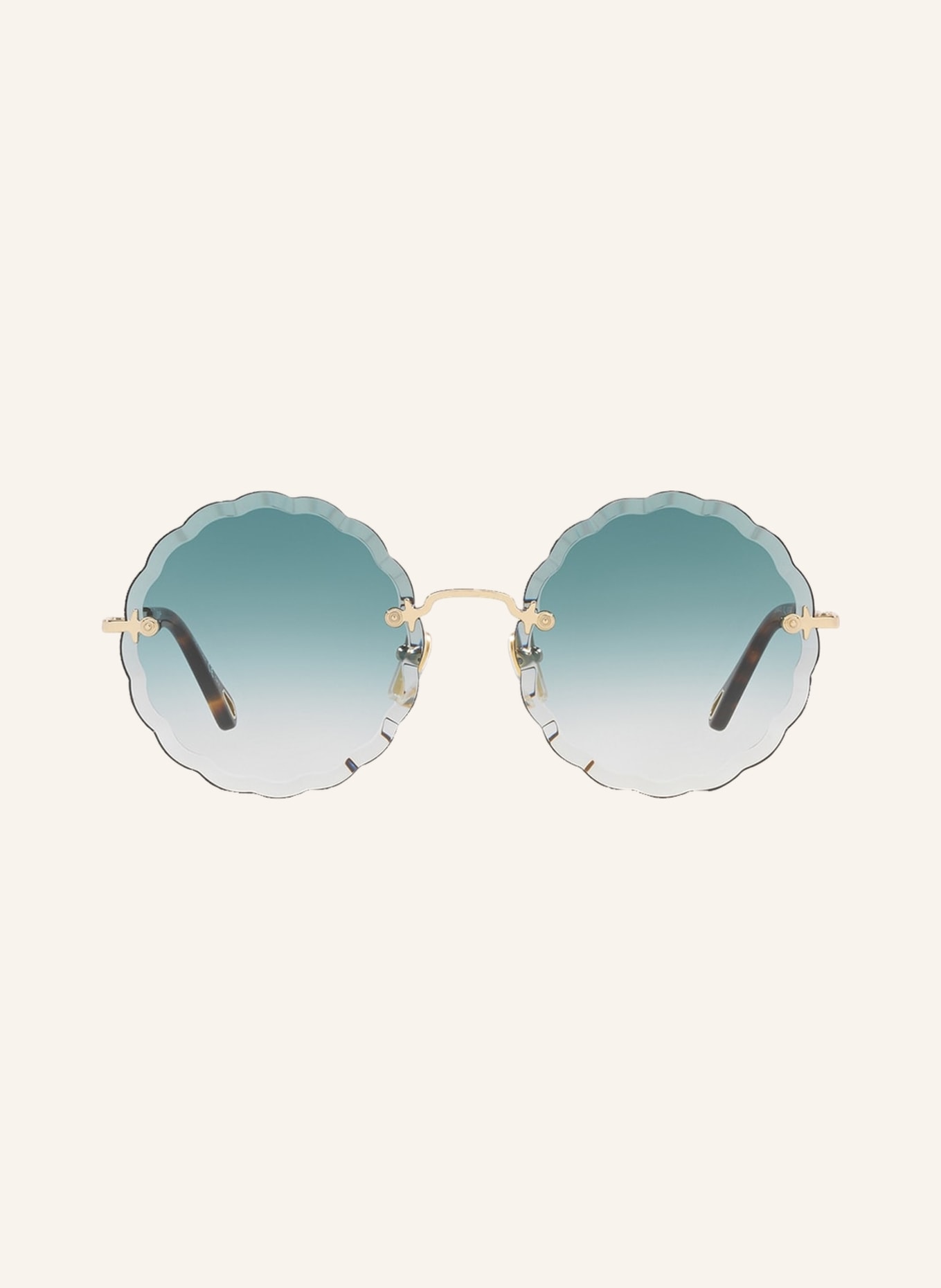 Chloé Sunglasses CH 0047S, Color: 2340B2 - GOLD/TURQUOISE GRADIENT (Image 2)