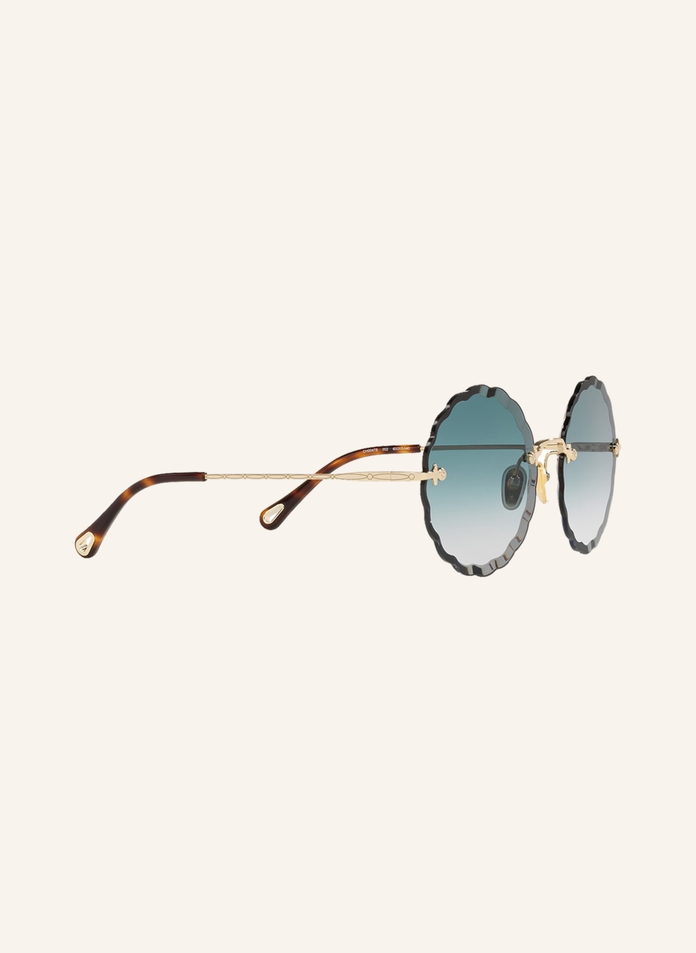 Chloé Sunglasses CH 0047S, Color: 2340B2 - GOLD/TURQUOISE GRADIENT (Image 3)